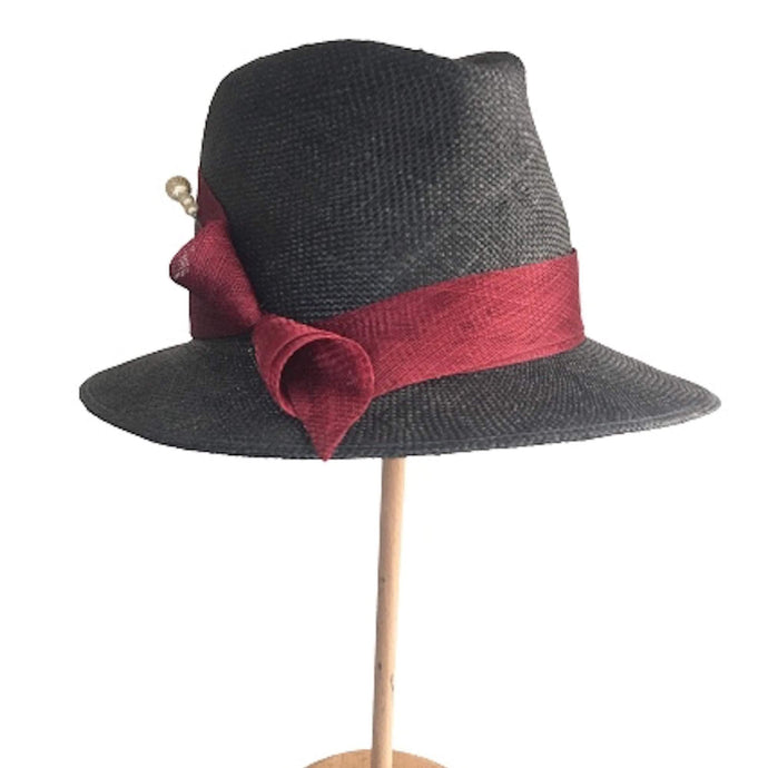 Straw Fedora with Bow Stylish Summer Hat - DivaHats Boutique