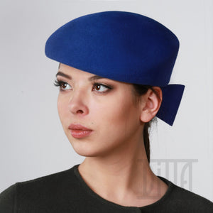 Felt beret with bow Ladies winter hat - Divahats boutique