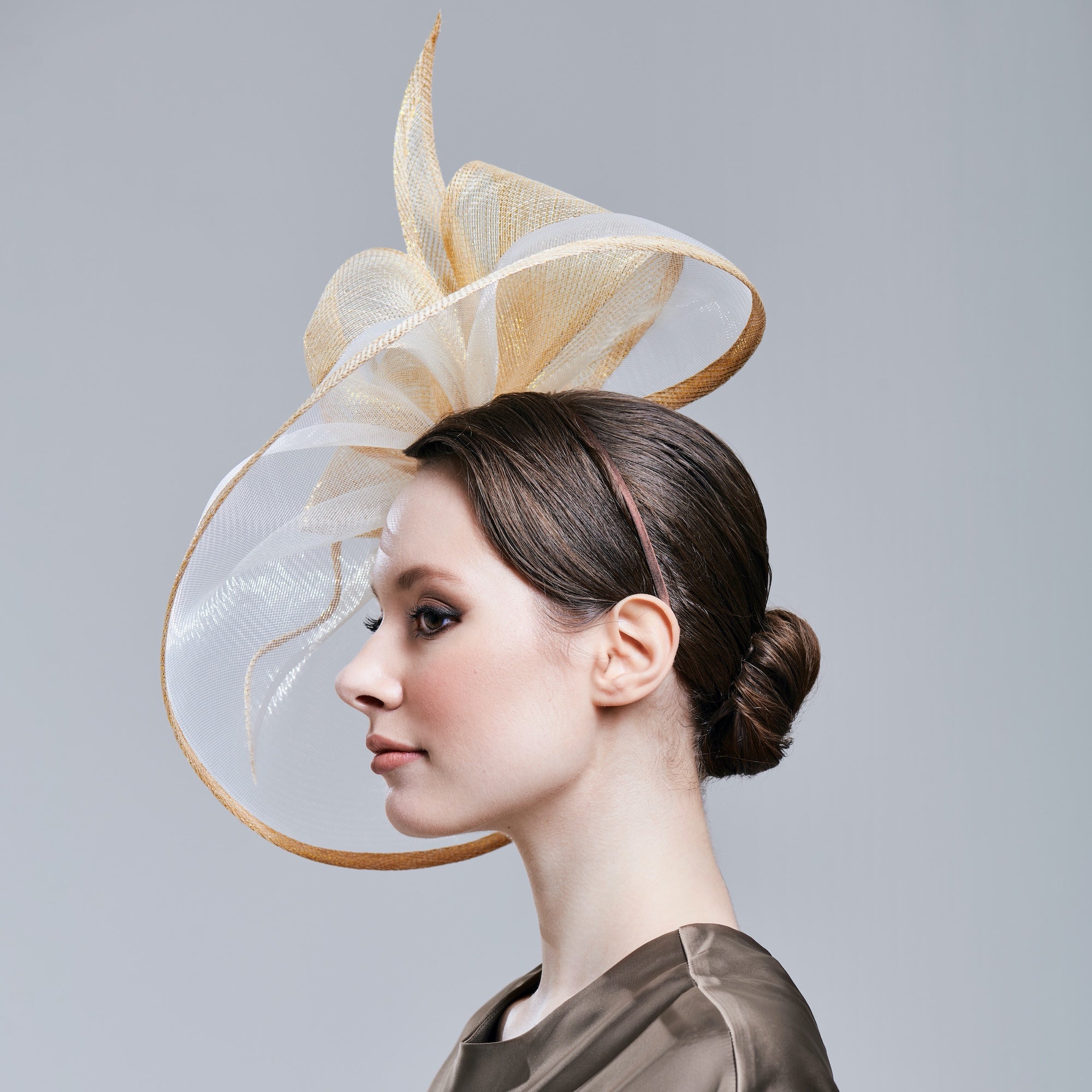 Chic Derby Hat for Women with Golden Bow