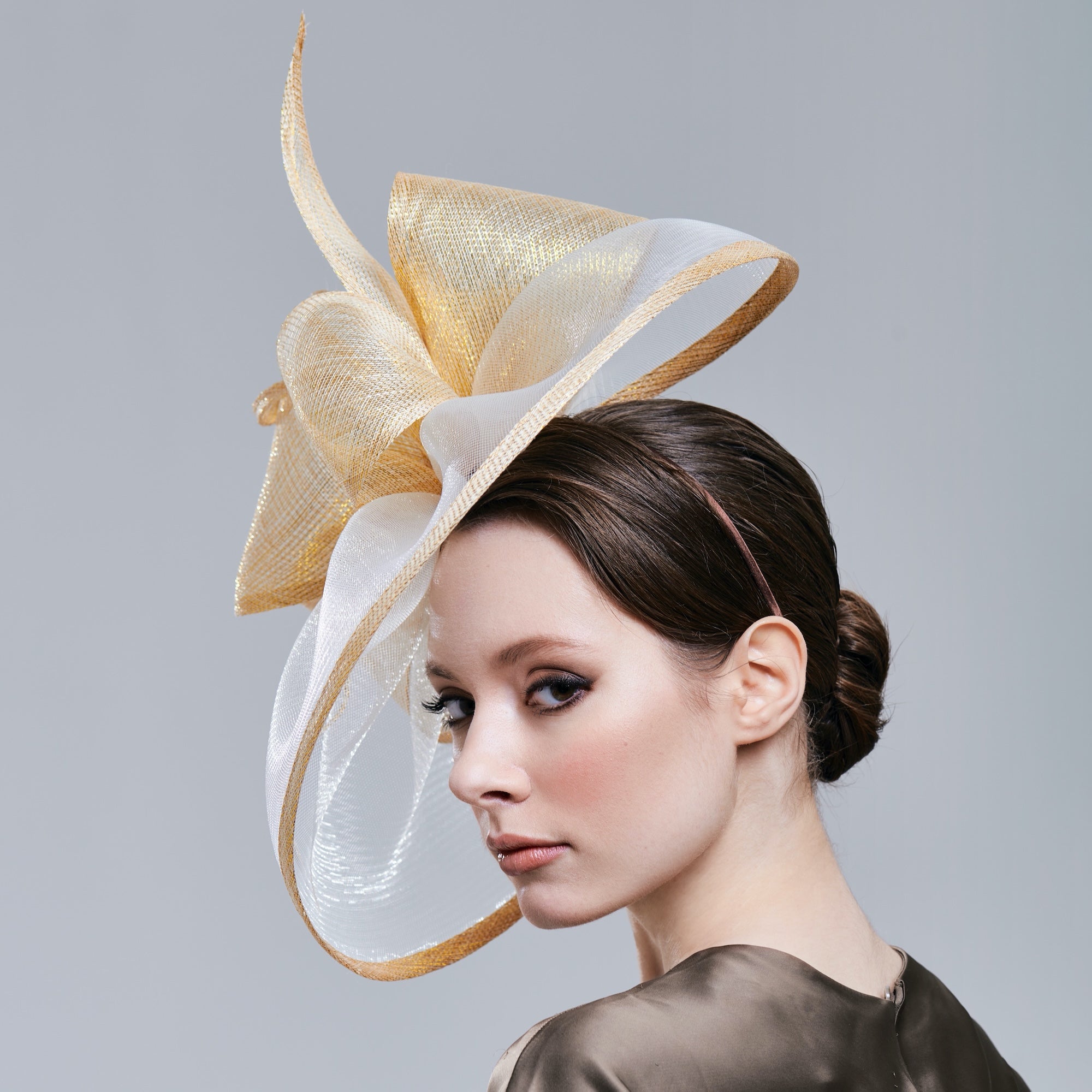 Chic Derby Hat for Women with Golden Bow