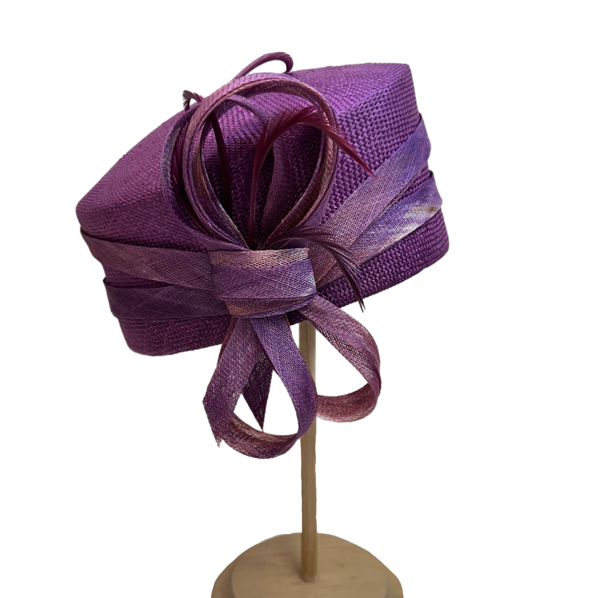Pillbox Hat with Bow Elegant Tea Party Derby Headwear