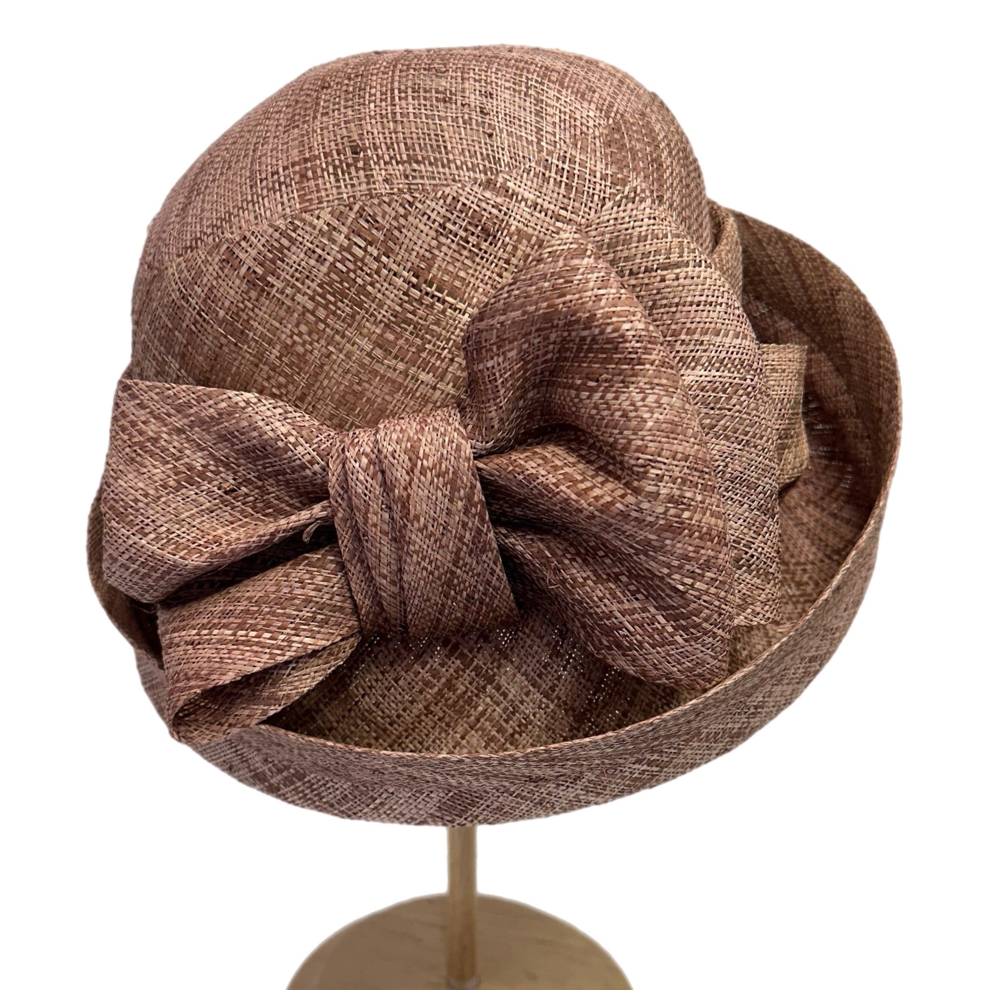 Elegant Raffia Fabric Hat with Bow