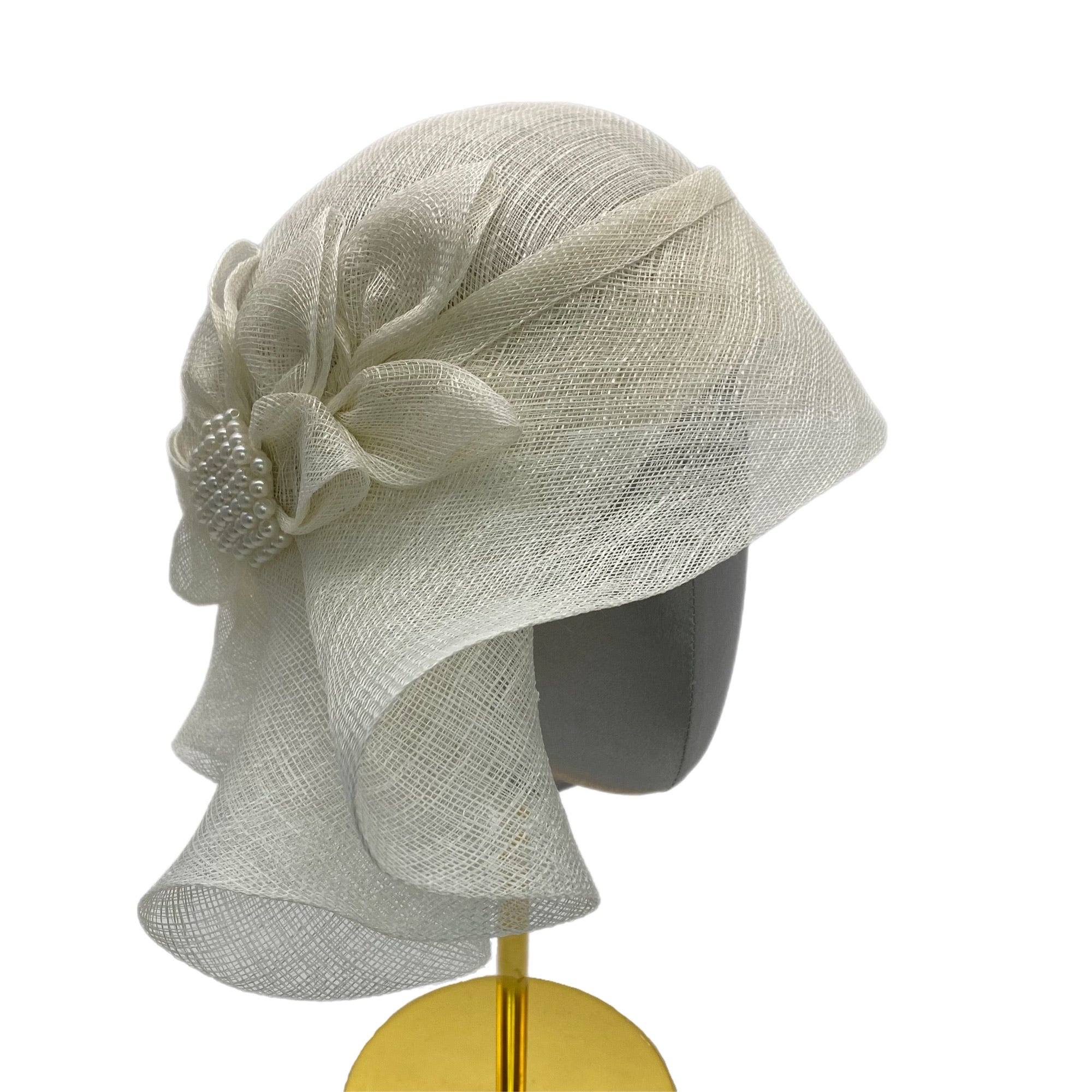 Beautiful white women couture hat Kentucky Derby headwear - Divahats boutique