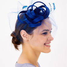Load image into Gallery viewer, Blue Fascinator Hat for Women - Divahats boutique