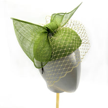 Load image into Gallery viewer, Sinamay fascinator headband with bow&amp;veil Derby Tea party hat