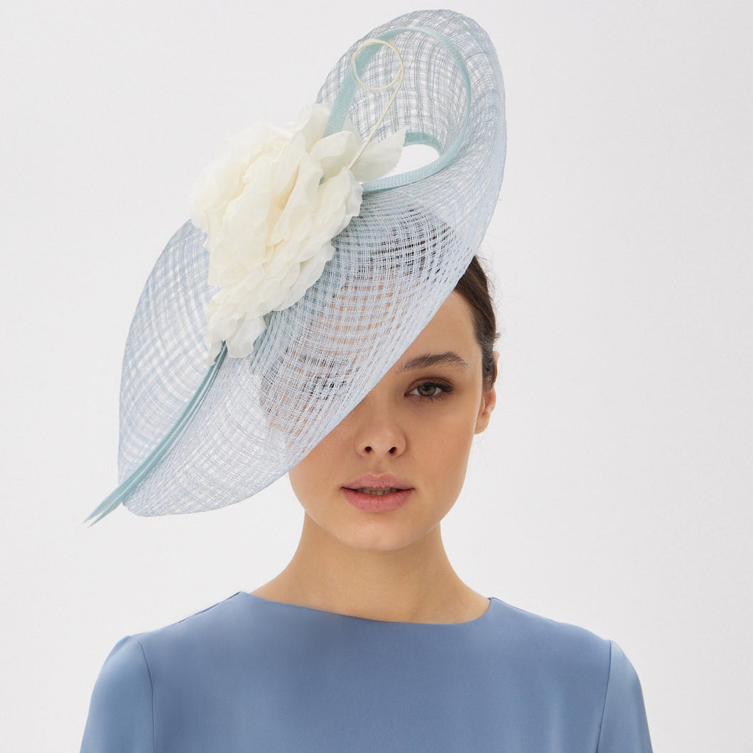 Exquisite fascinator derby hat for women with golden flower - Divahats boutique