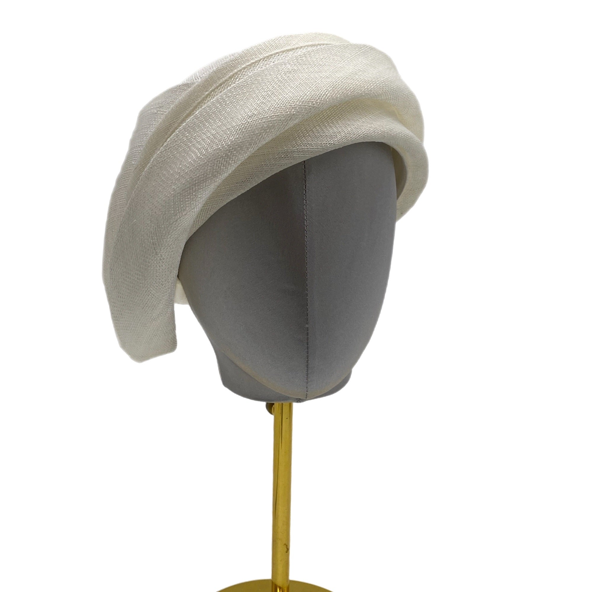 White cloche hat of the modern shape for Tea Party - Divahats boutique