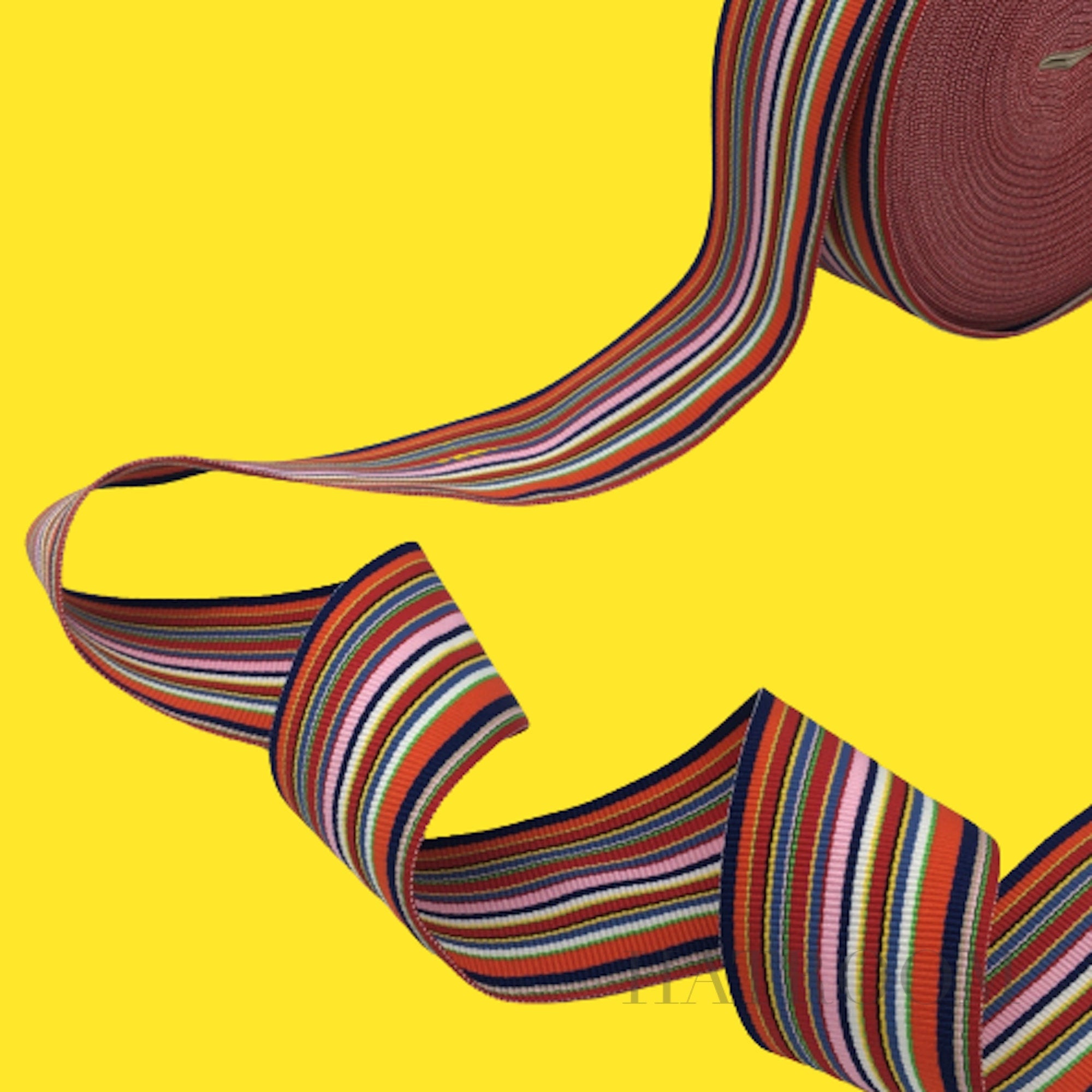 10 Yards Millinery Grosgrain Ribbon Multicolored Stripe -1,58 inch (40mm)