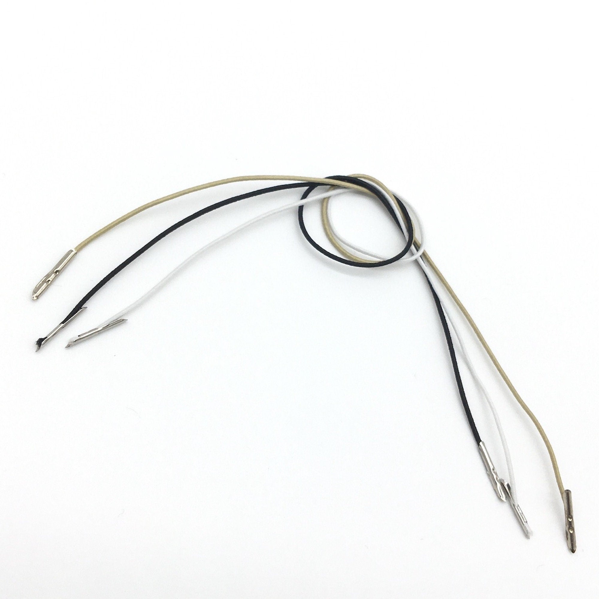 A Set of Three Elastic Cord with Metal Barbs in THree Colors