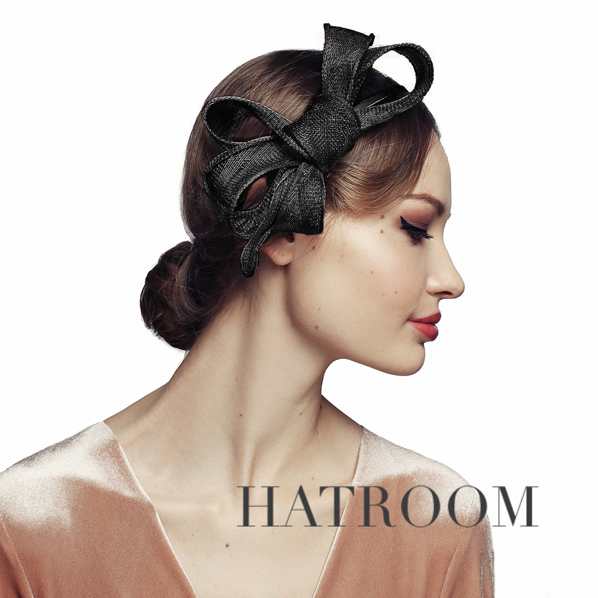Bow Fascinator for Women Cocktail Wedding Tea Party Church Hat