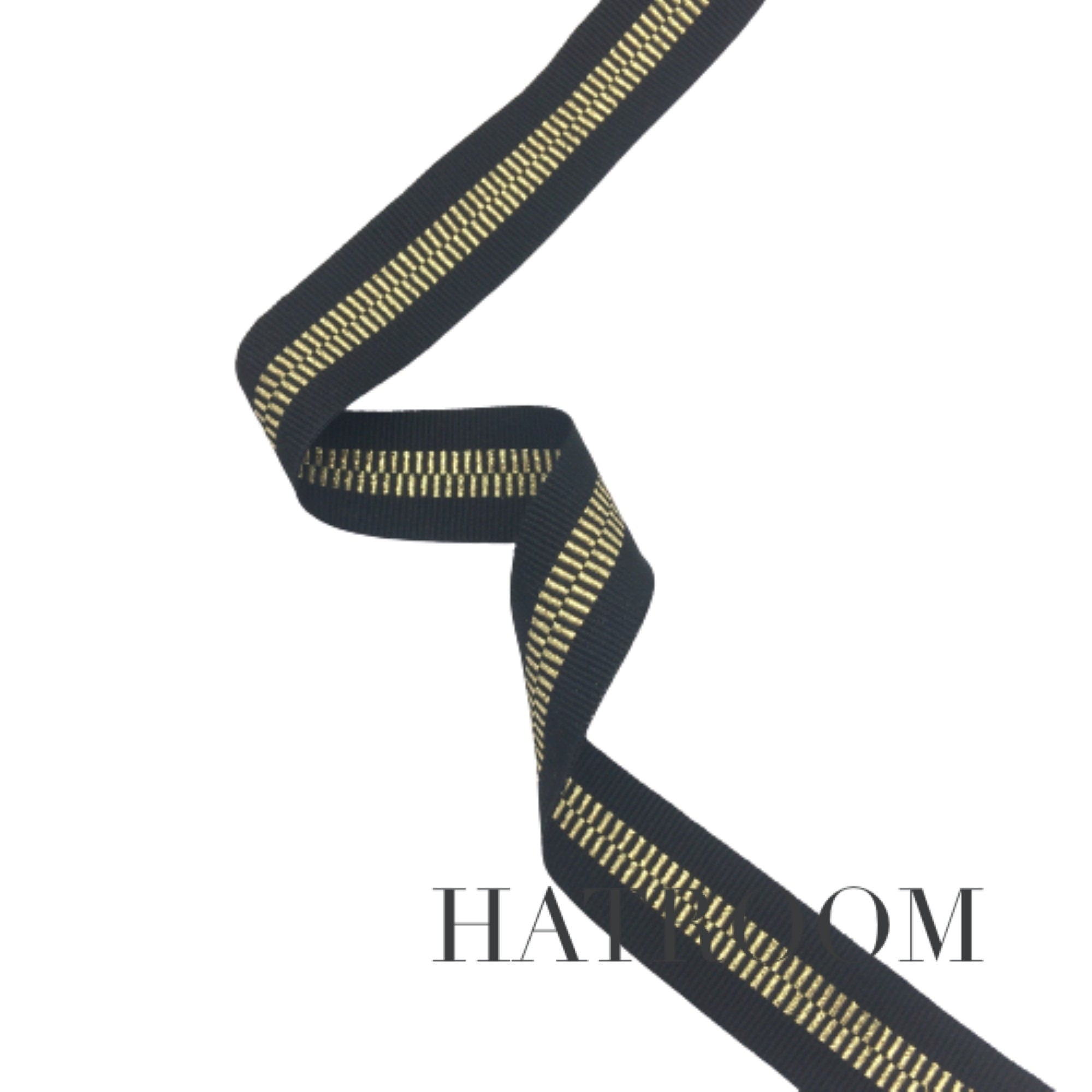 1 inch Millinery Ribbon for Making Hats Gold Zipper - 1yard