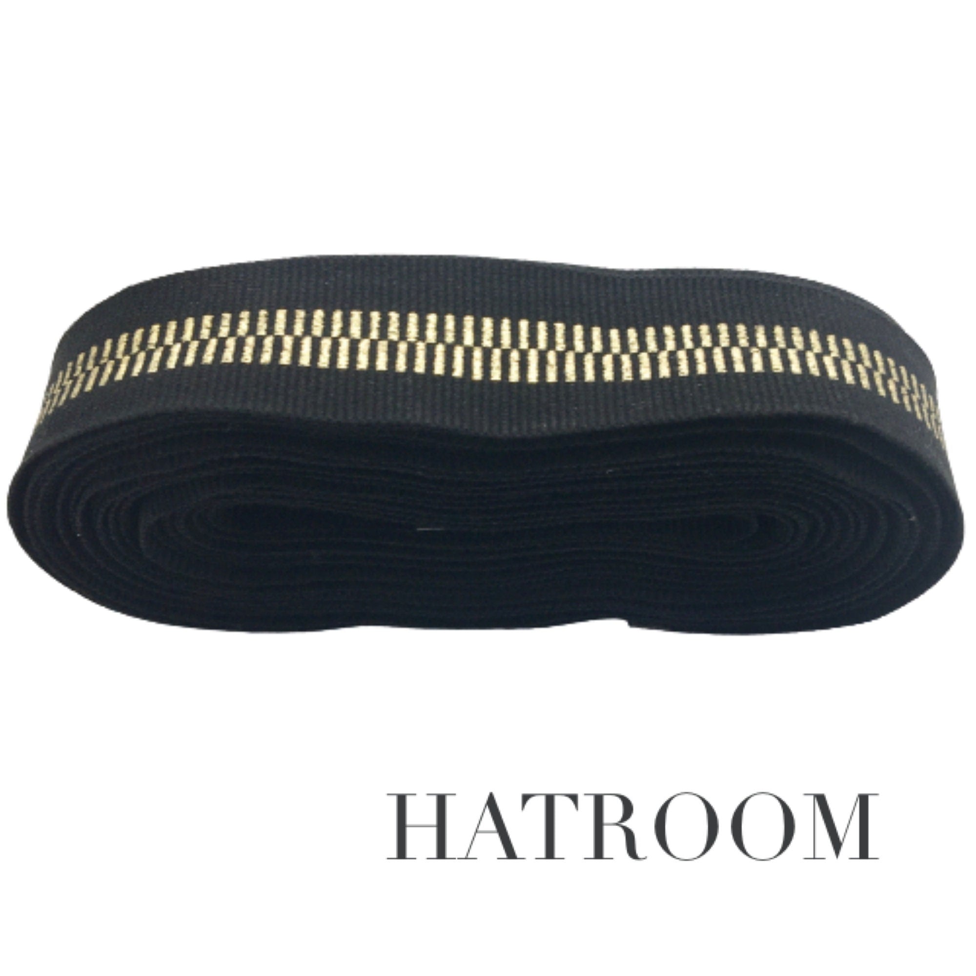 1 inch Millinery Ribbon for Making Hats Gold Zipper - 1yard