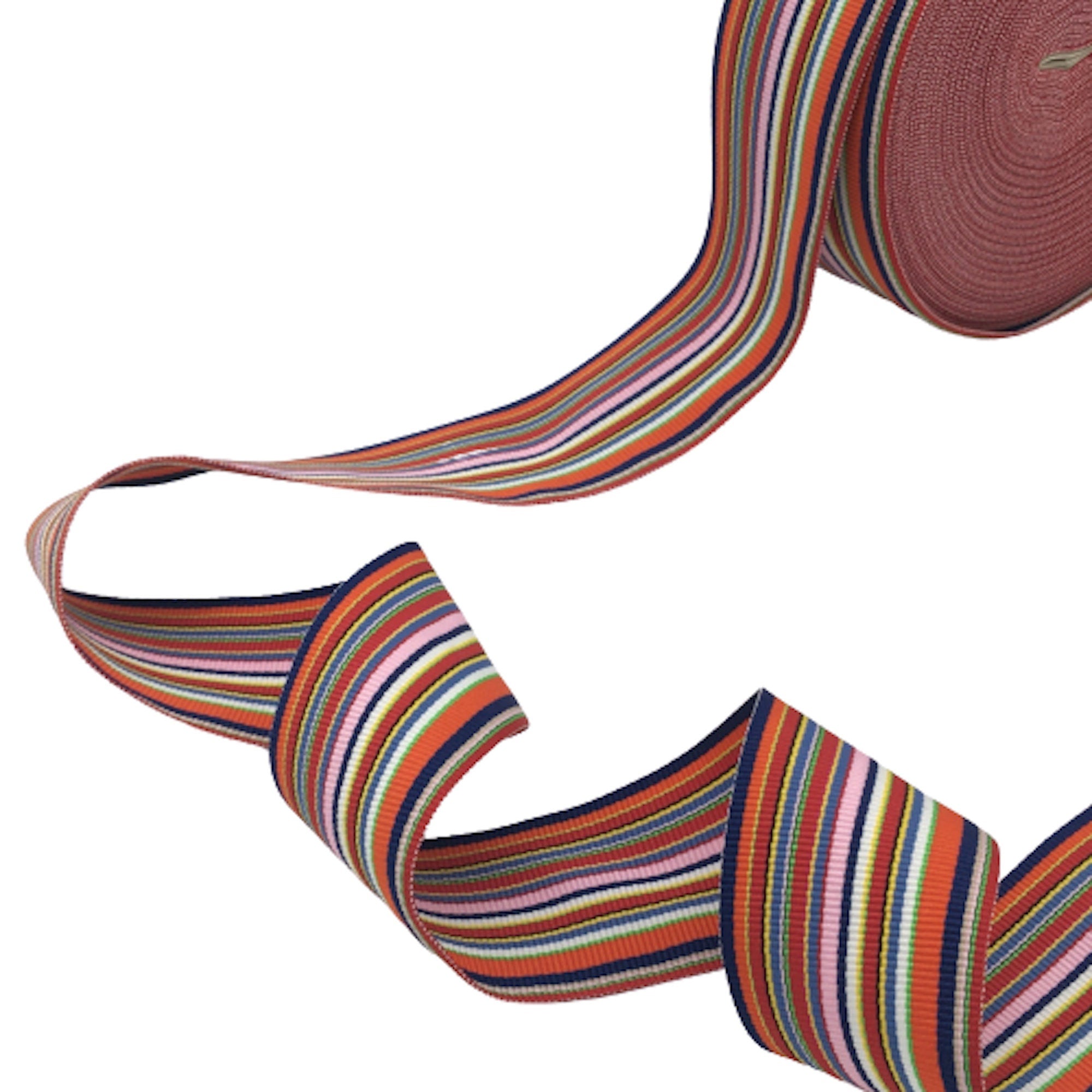 10 Yards Millinery Grosgrain Ribbon Multicolored Stripe -1,58 inch (40mm)