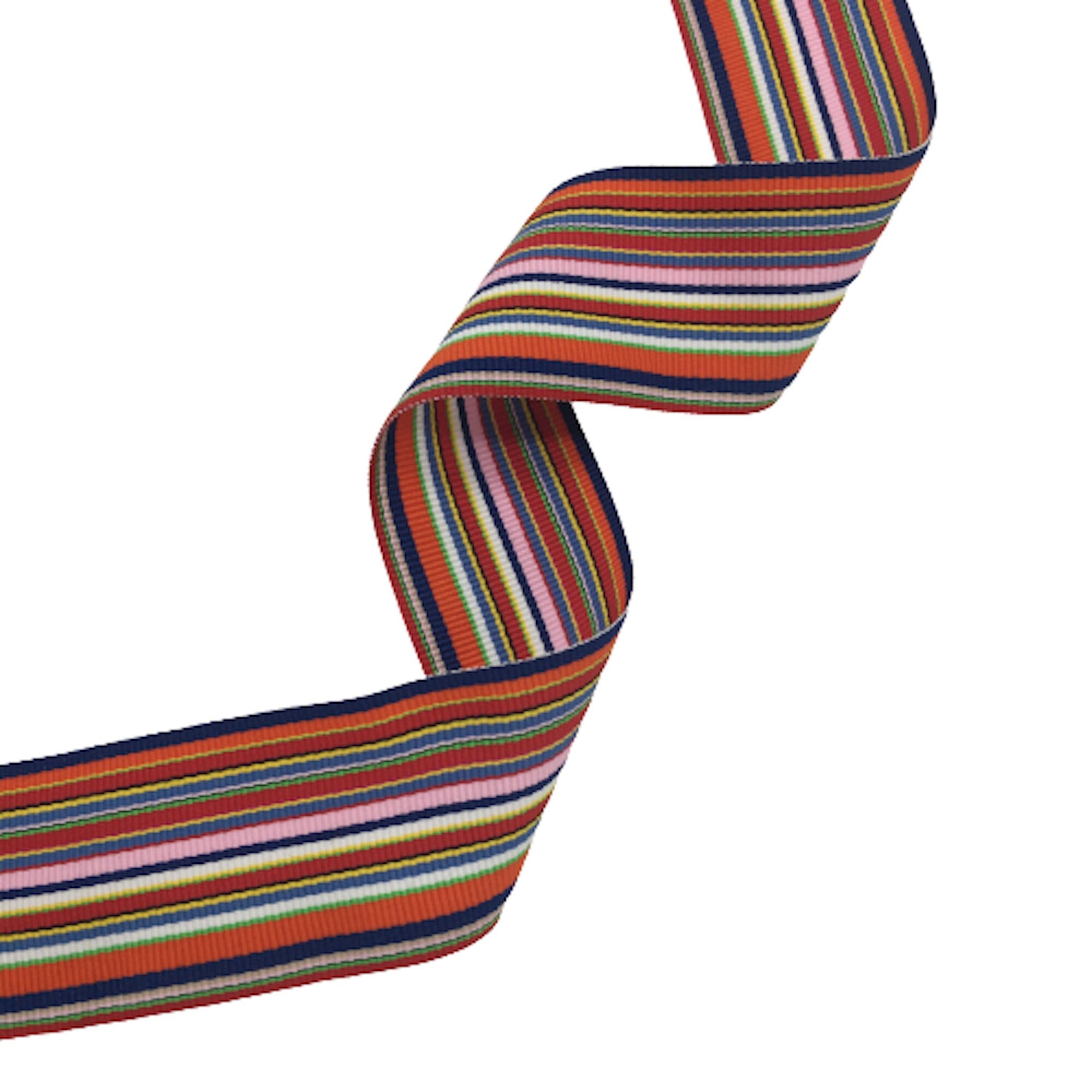 5 Yards Multicolored Stripe Millinery Grosgrain Ribbon -1,58 inch (40mm)