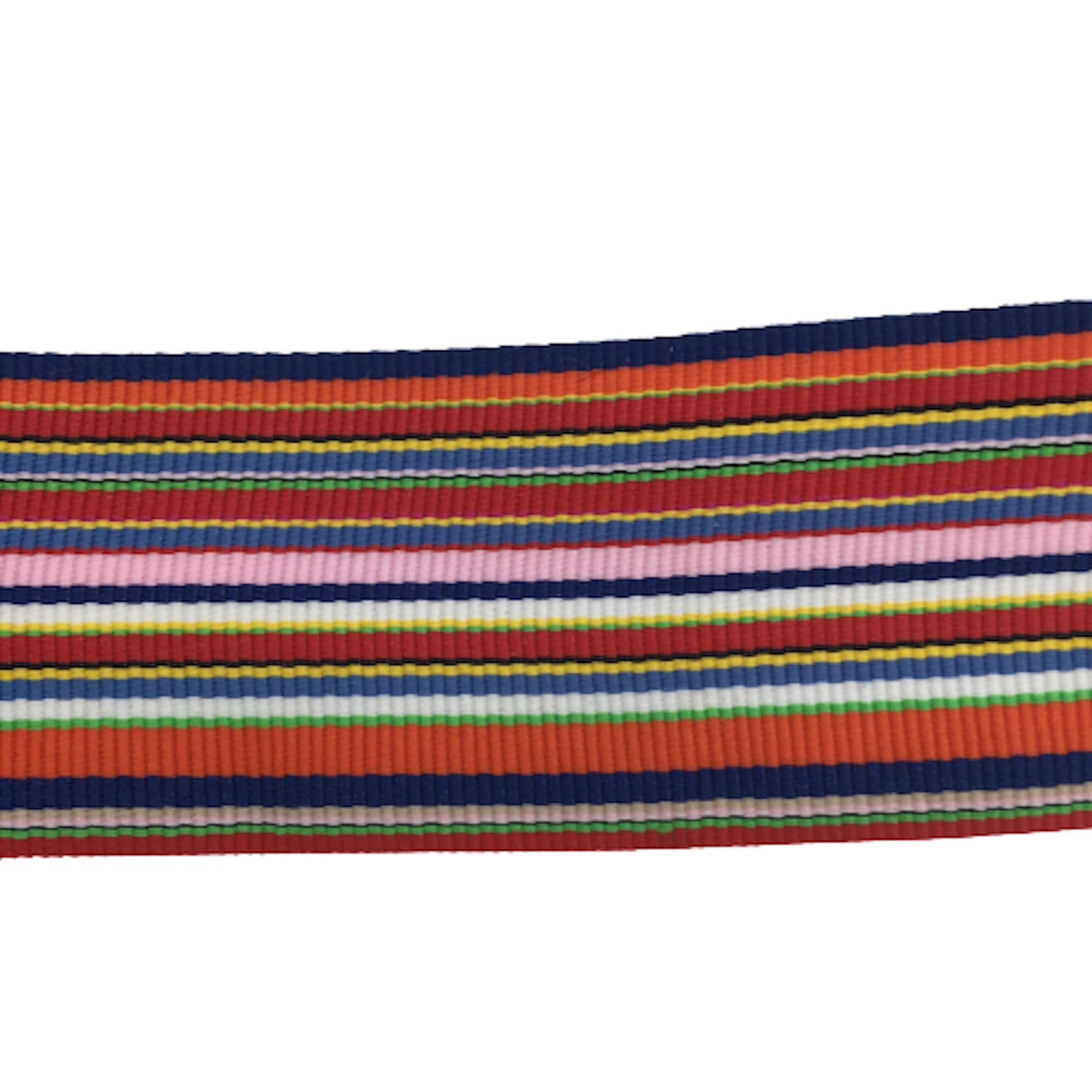 1,58 inch (40mm)Multicolor Striped Millinery Grosgrain Ribbon - 1yard(0,914 m)