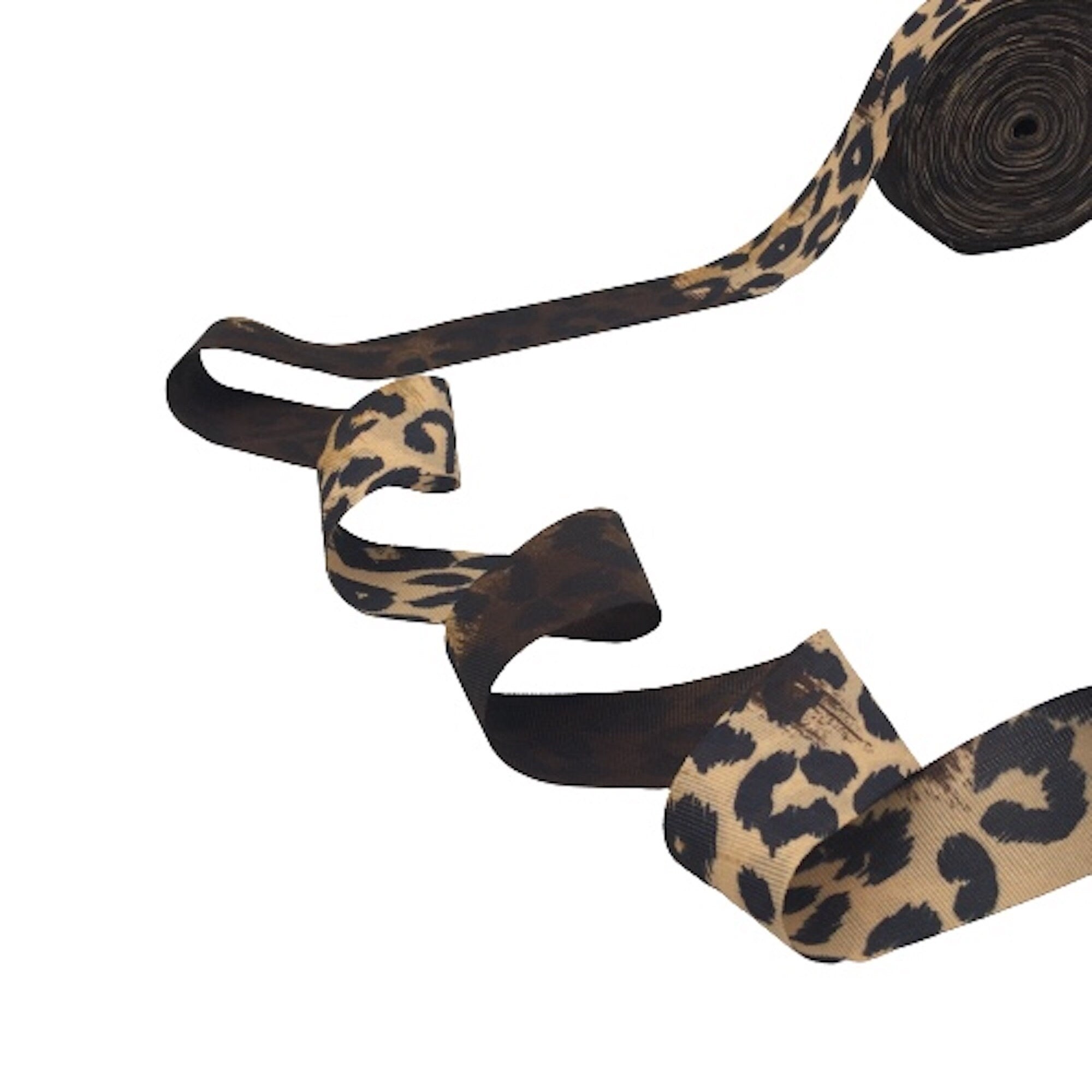 1,58 inch (40mm) Animal Print Millinery Grosgrain Ribbon - 1yard