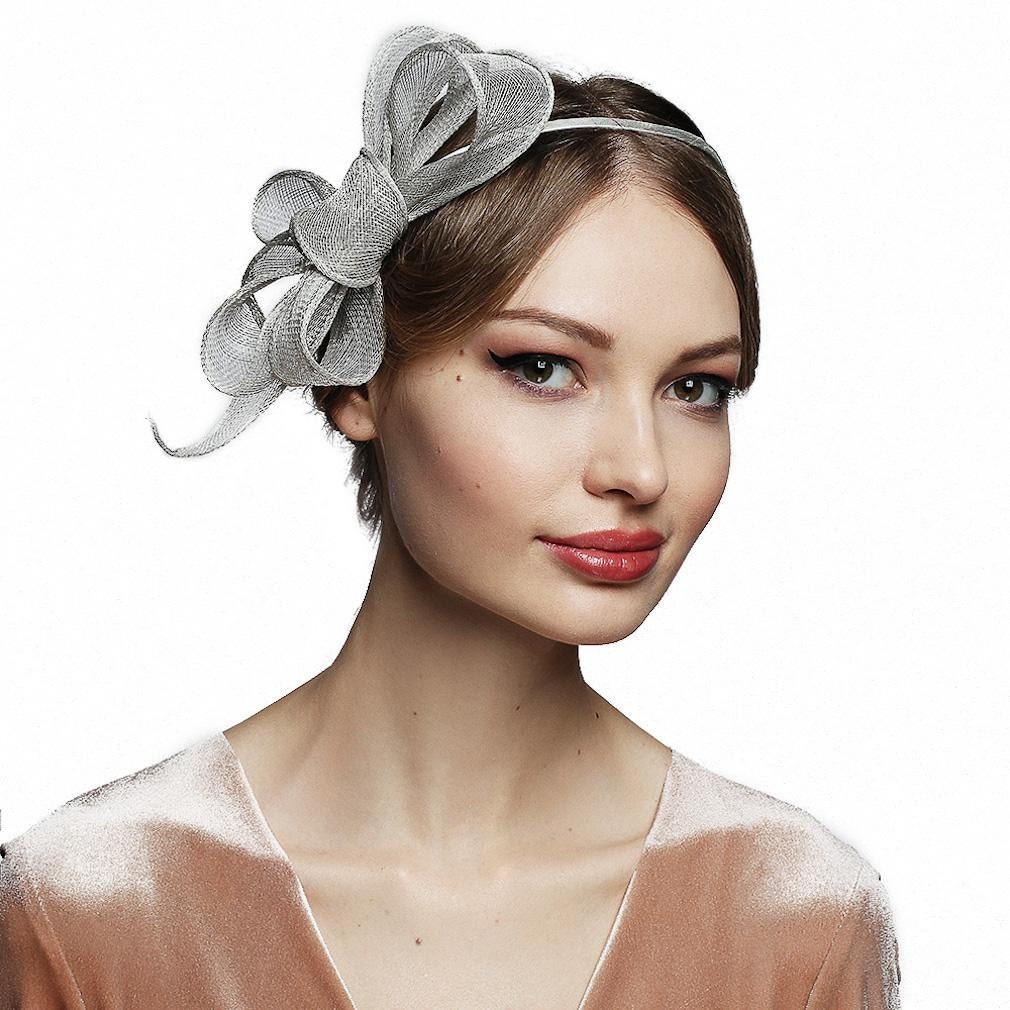 Bow Fascinator for Women Cocktail Wedding Tea Party Church Hat