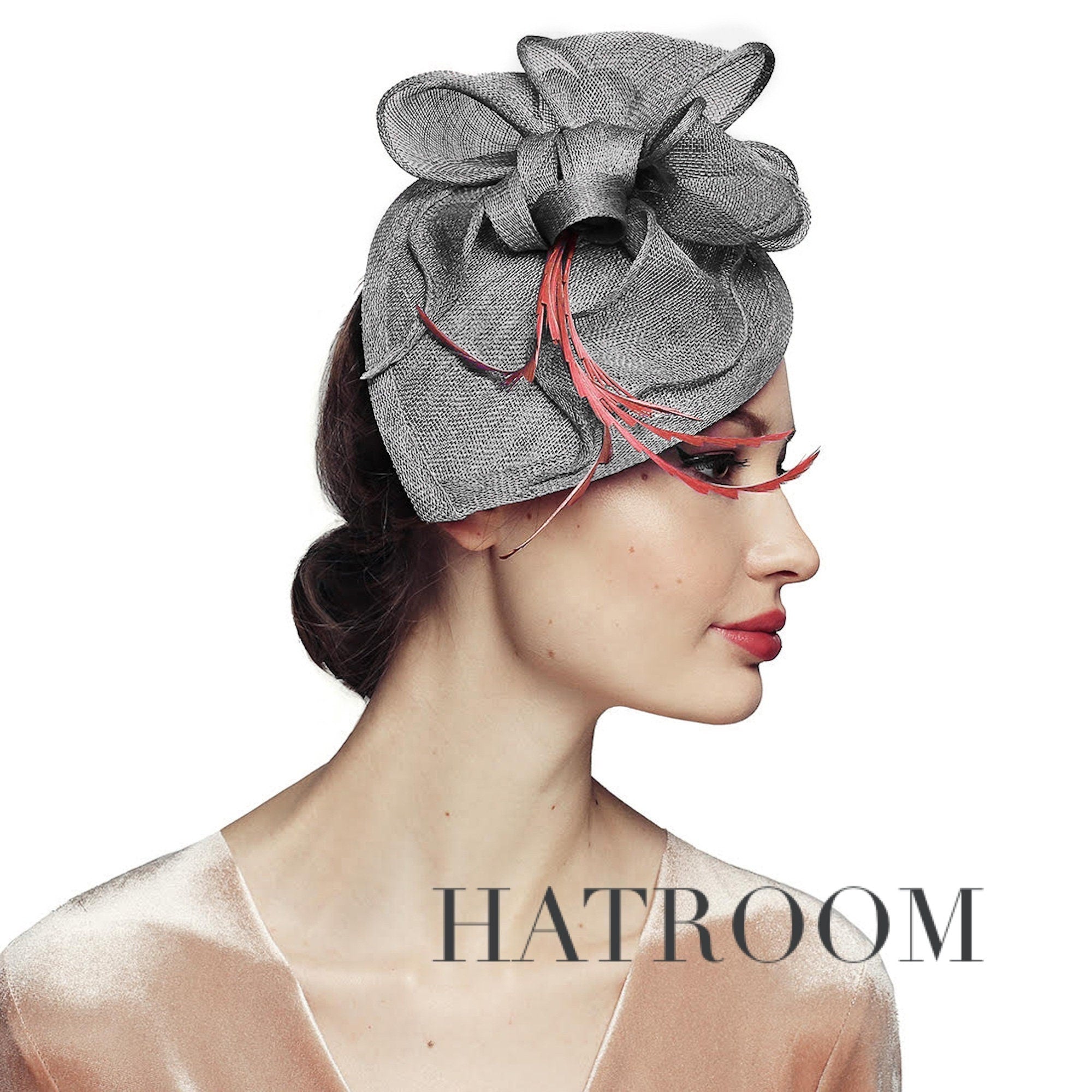 Elegant Fascinator Sculptural Purple Cocktail Hat for Kentucky Derby and Weddings