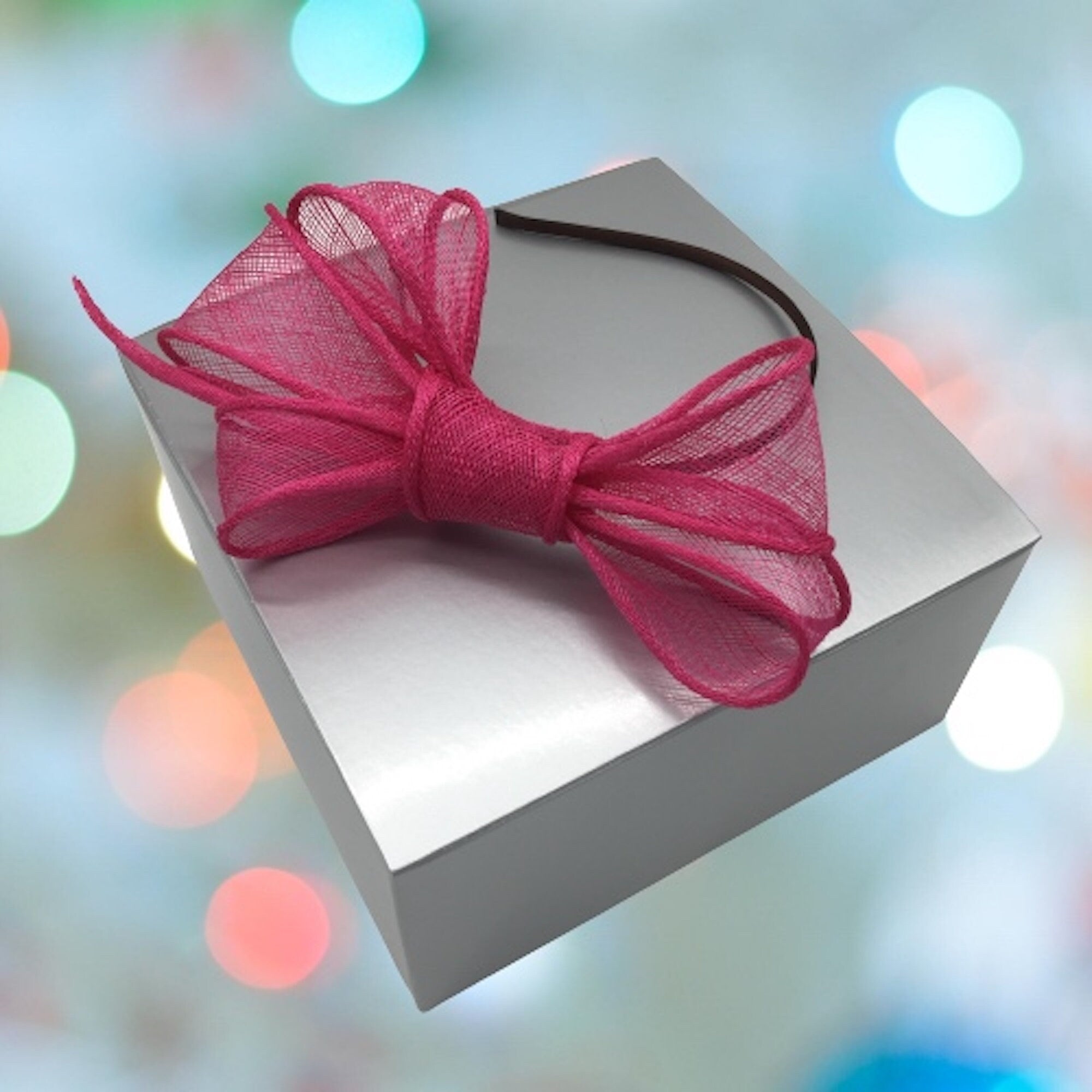 Black Bow Fascinator for Women Cocktail Wedding Tea Party Church Hat