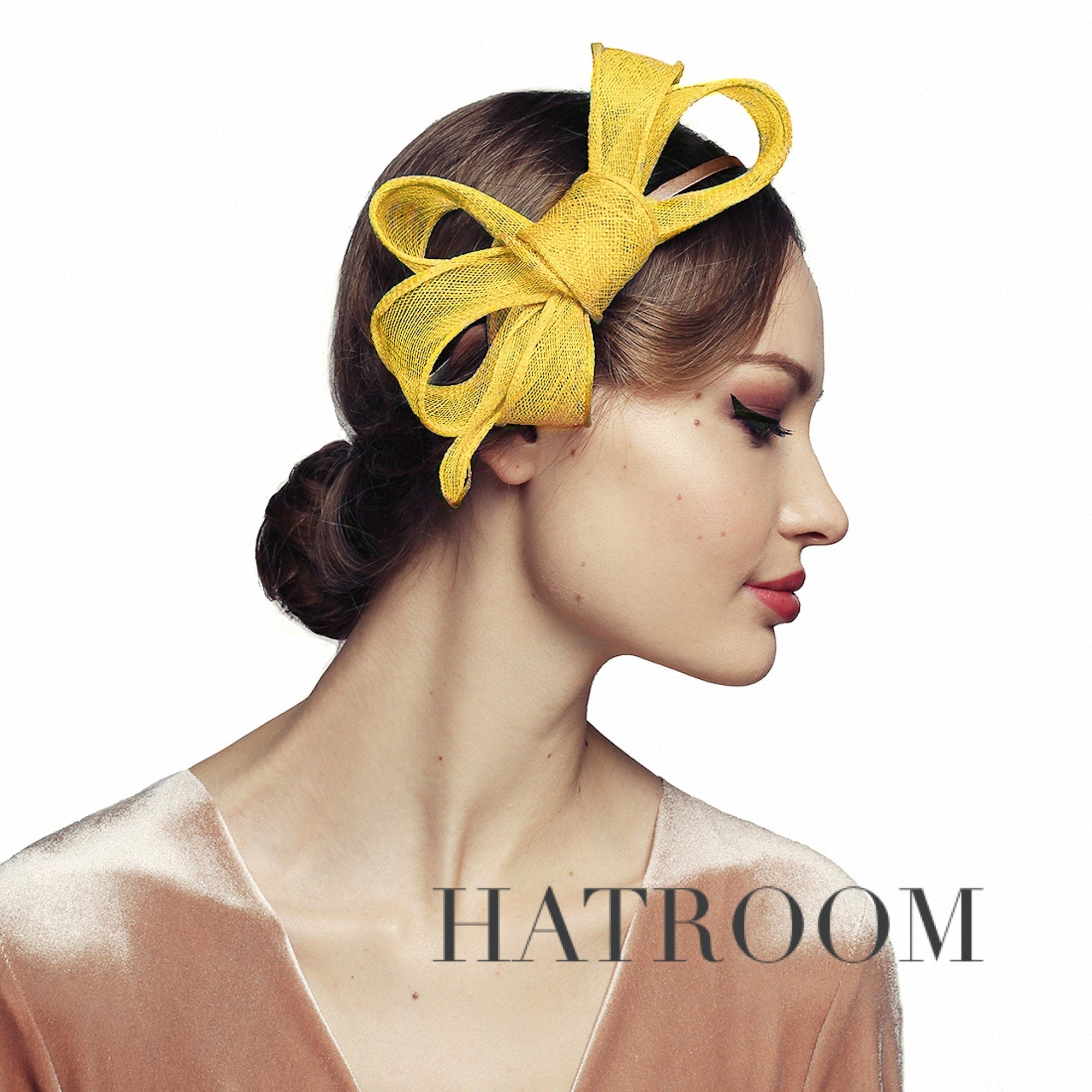 Bow Fascinator for Women Cocktail Wedding Tea Party Church Hat