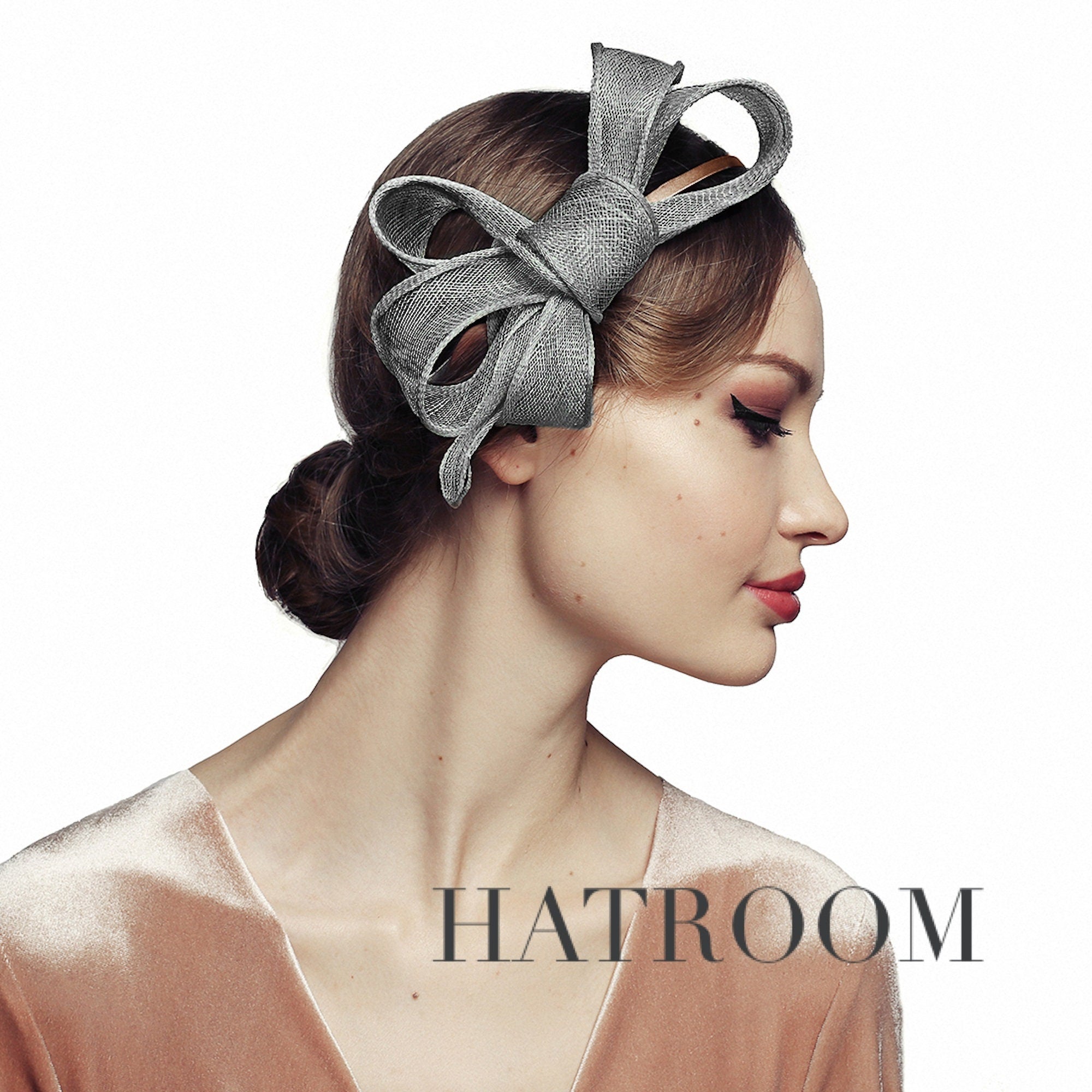 Bow Fascinator for Women Cocktail Wedding Tea Party Church Hat