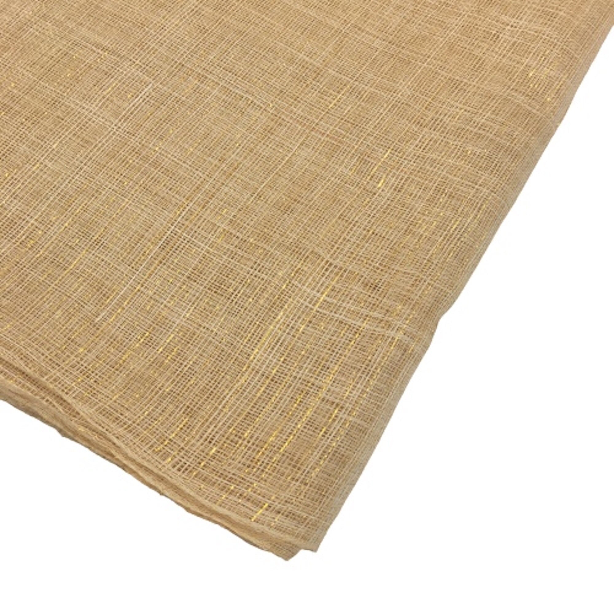 Sinamay Fabric Natural&Gold Lurex for Millinery - 1 meter x90cm