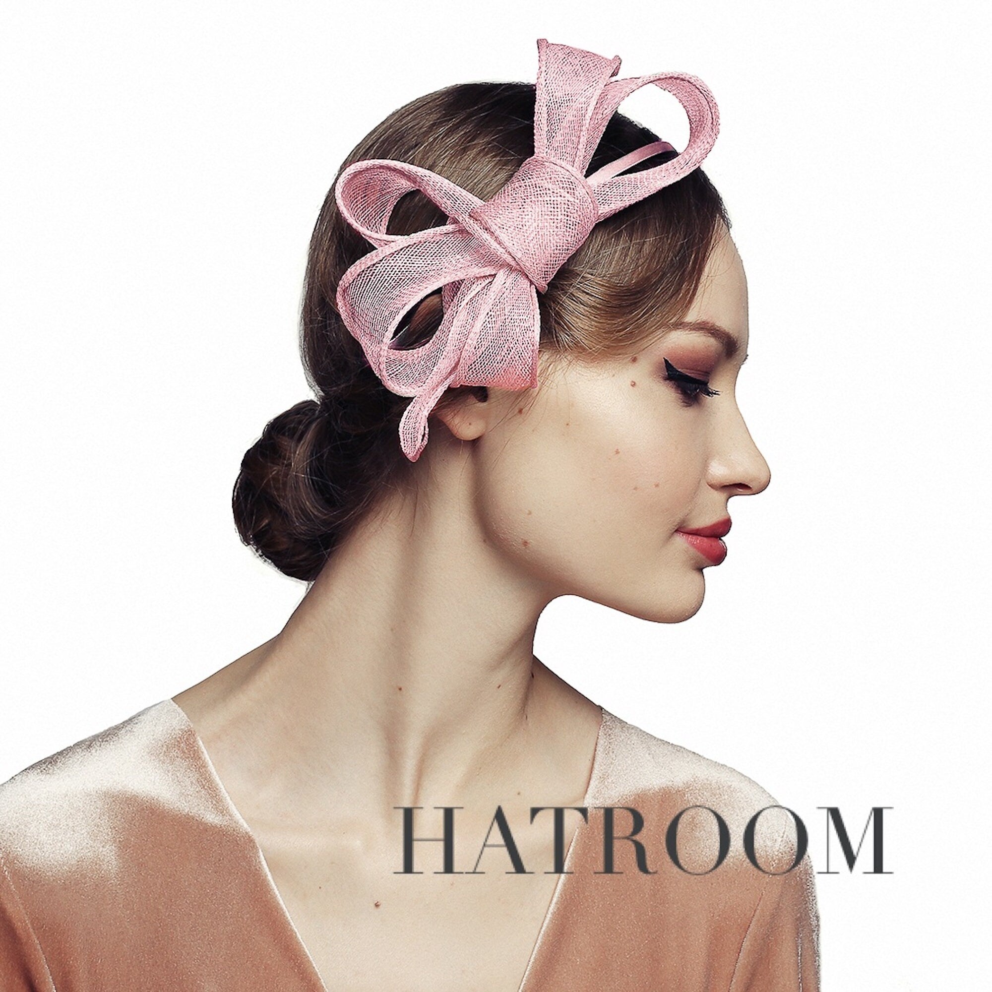 Bow Fascinator for Women Cocktail Wedding Tea Party Church Hat