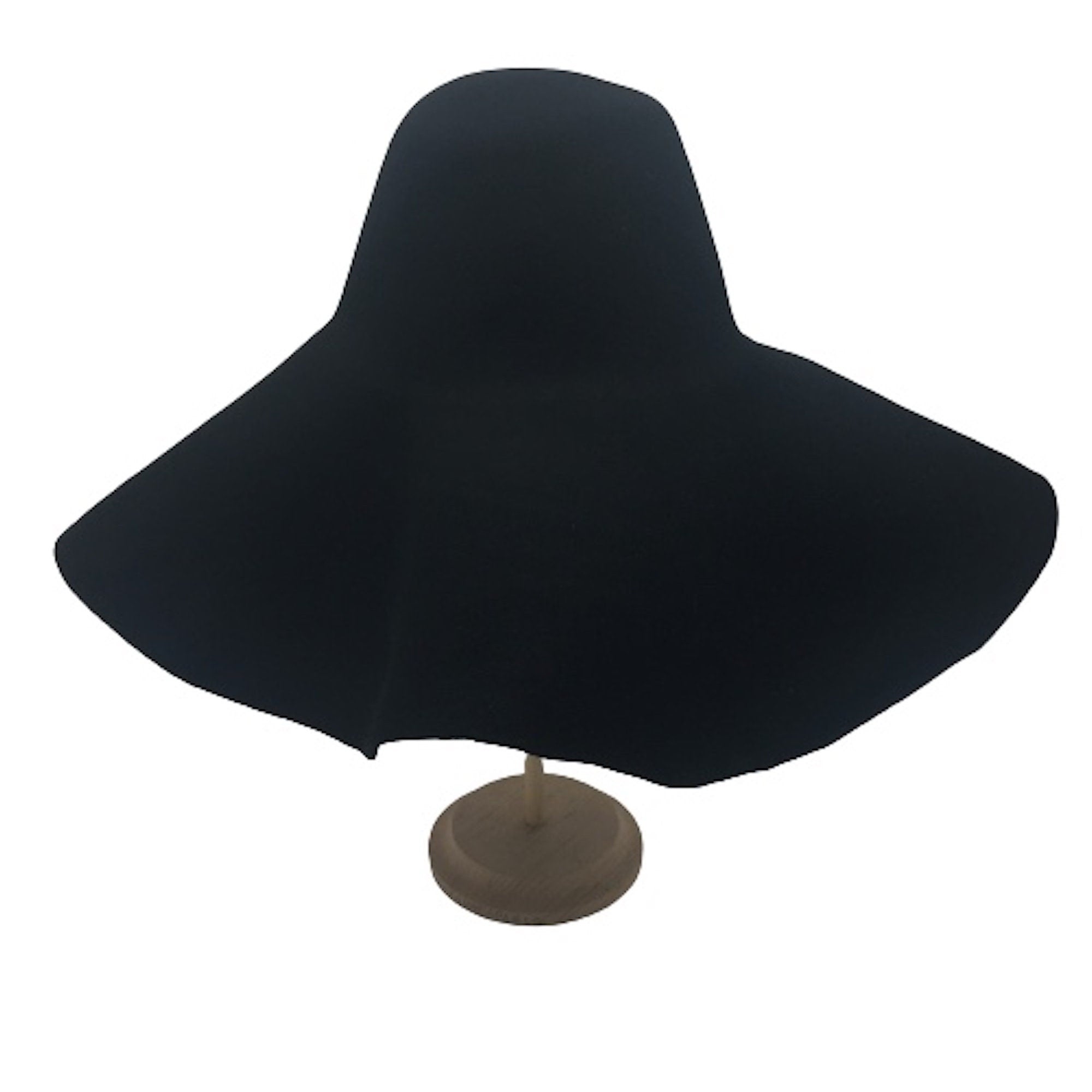 wide brimmed black felt hat body