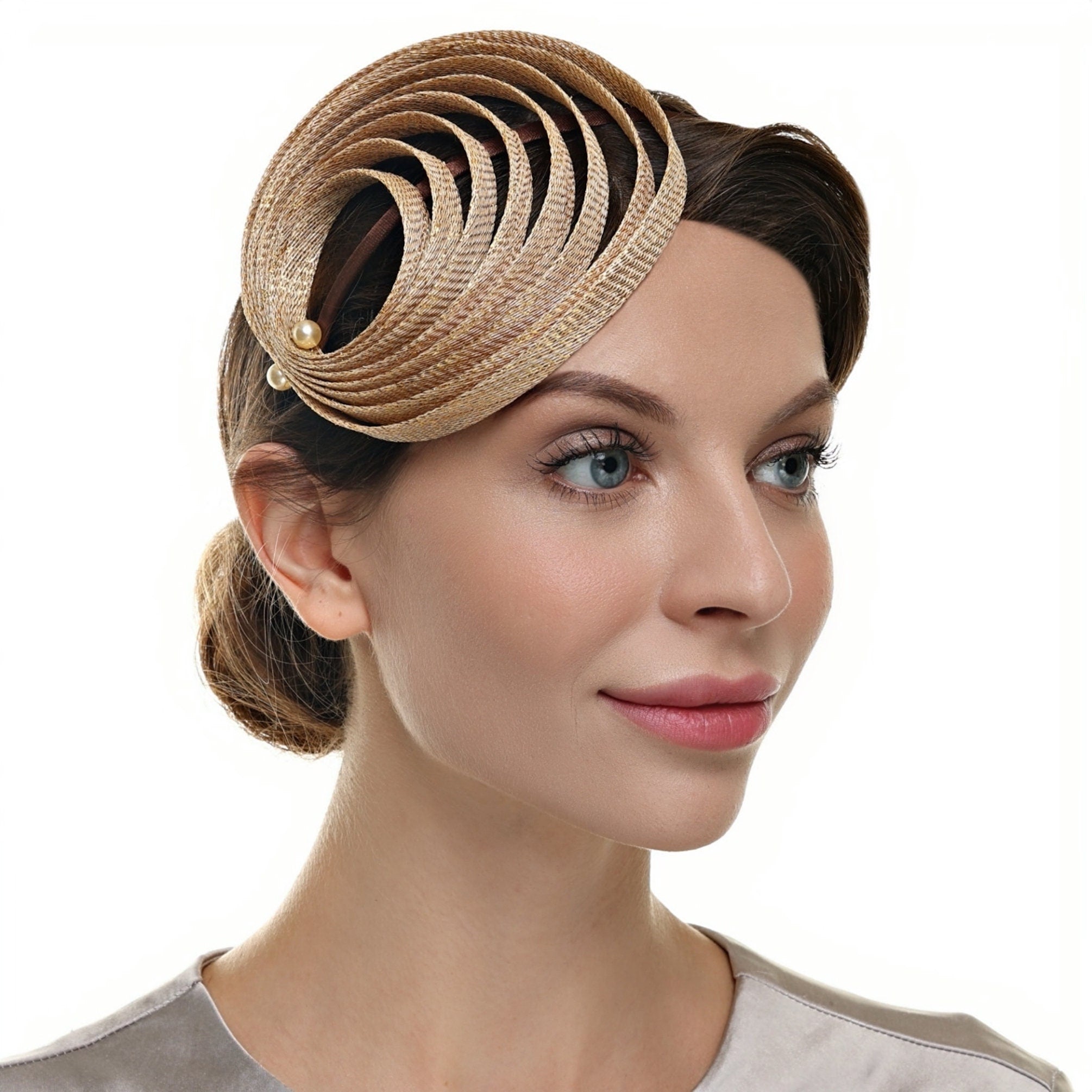 gold fascinator hat