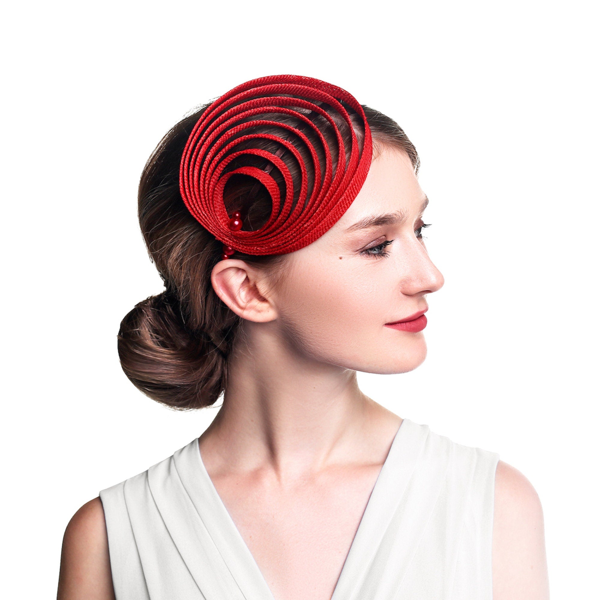 Red Fascinator hat