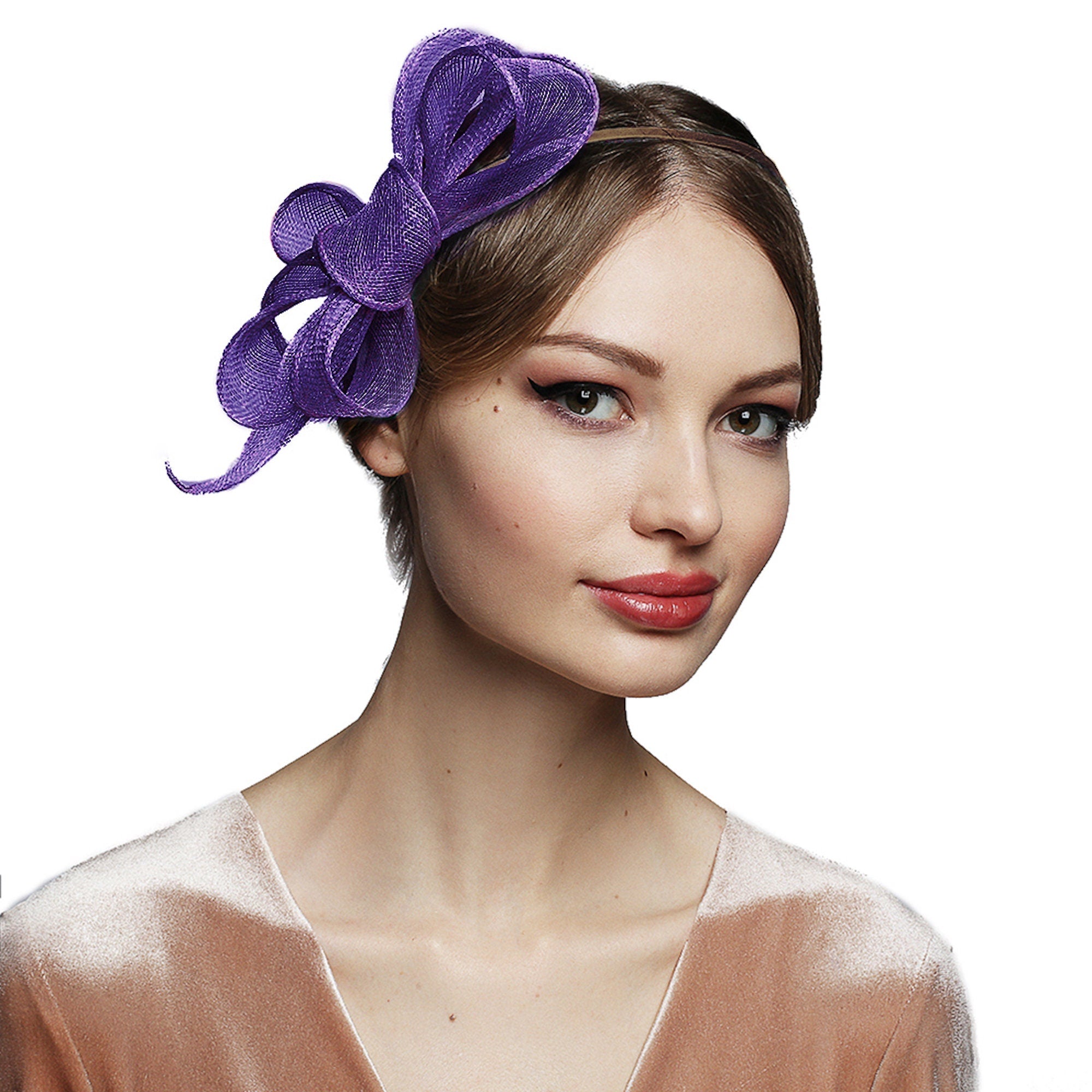 Bow Fascinator for Women Cocktail Wedding Tea Party Church Hat