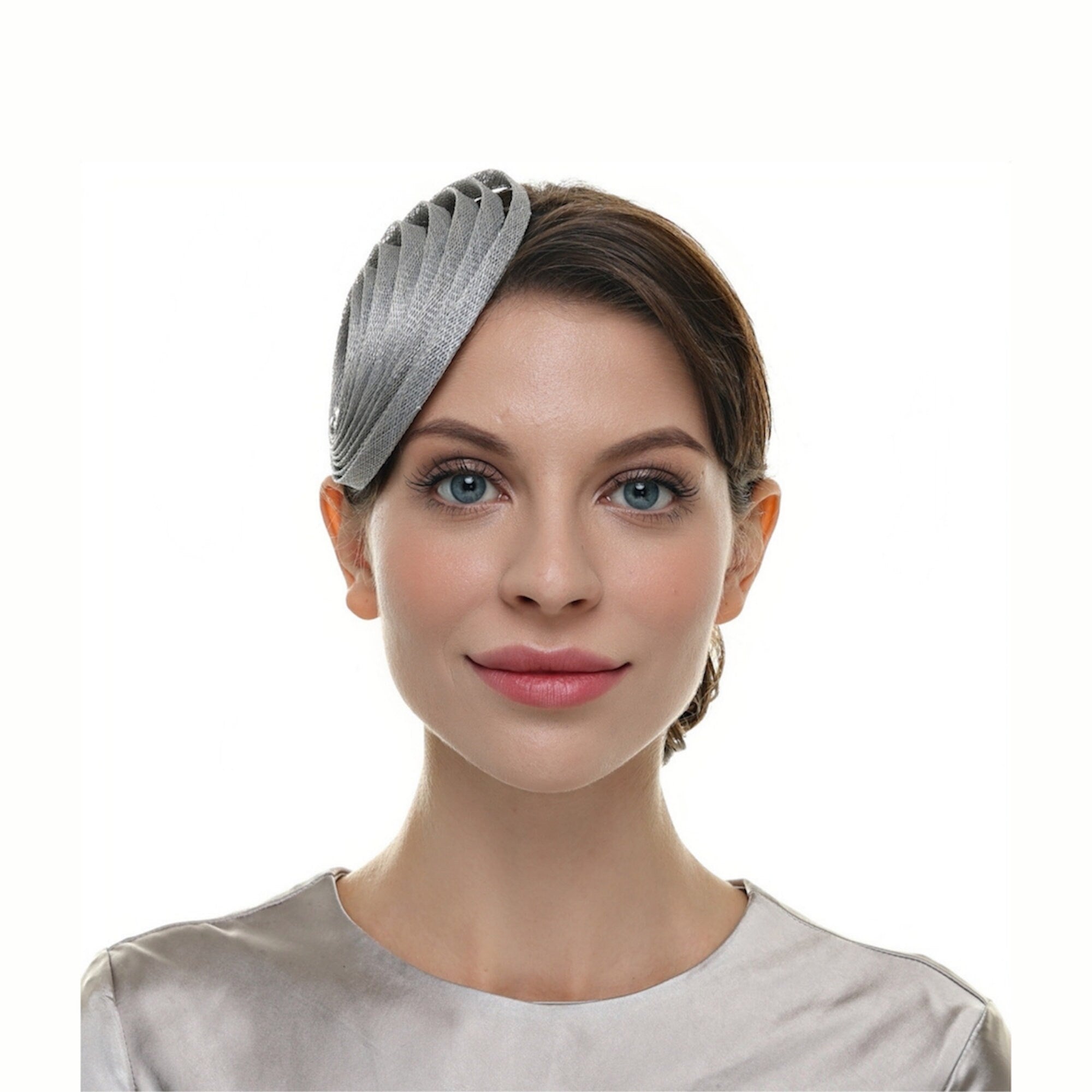 Grey Fascinator Hat