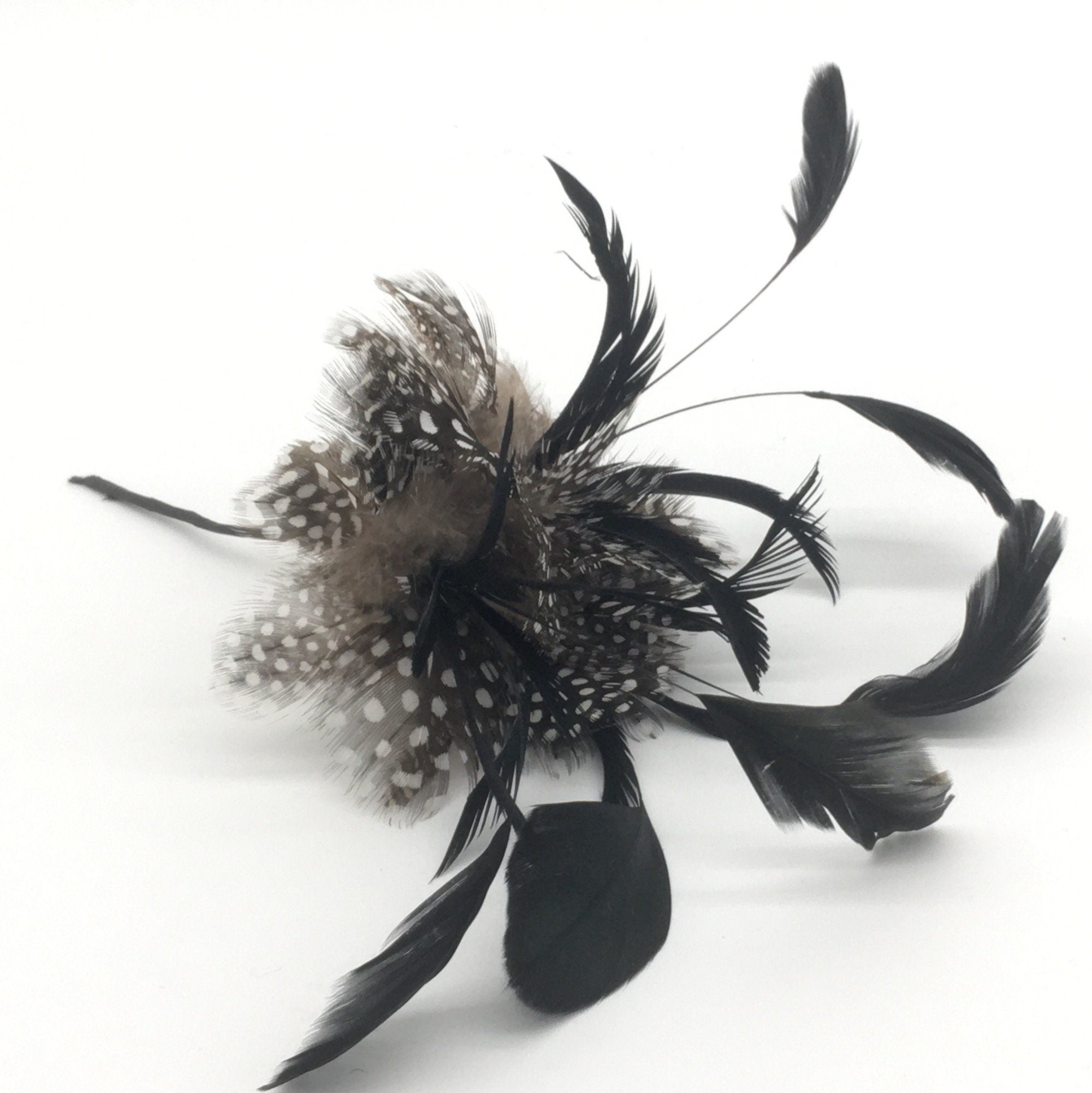 Black&White Feather Flower for Millinery 