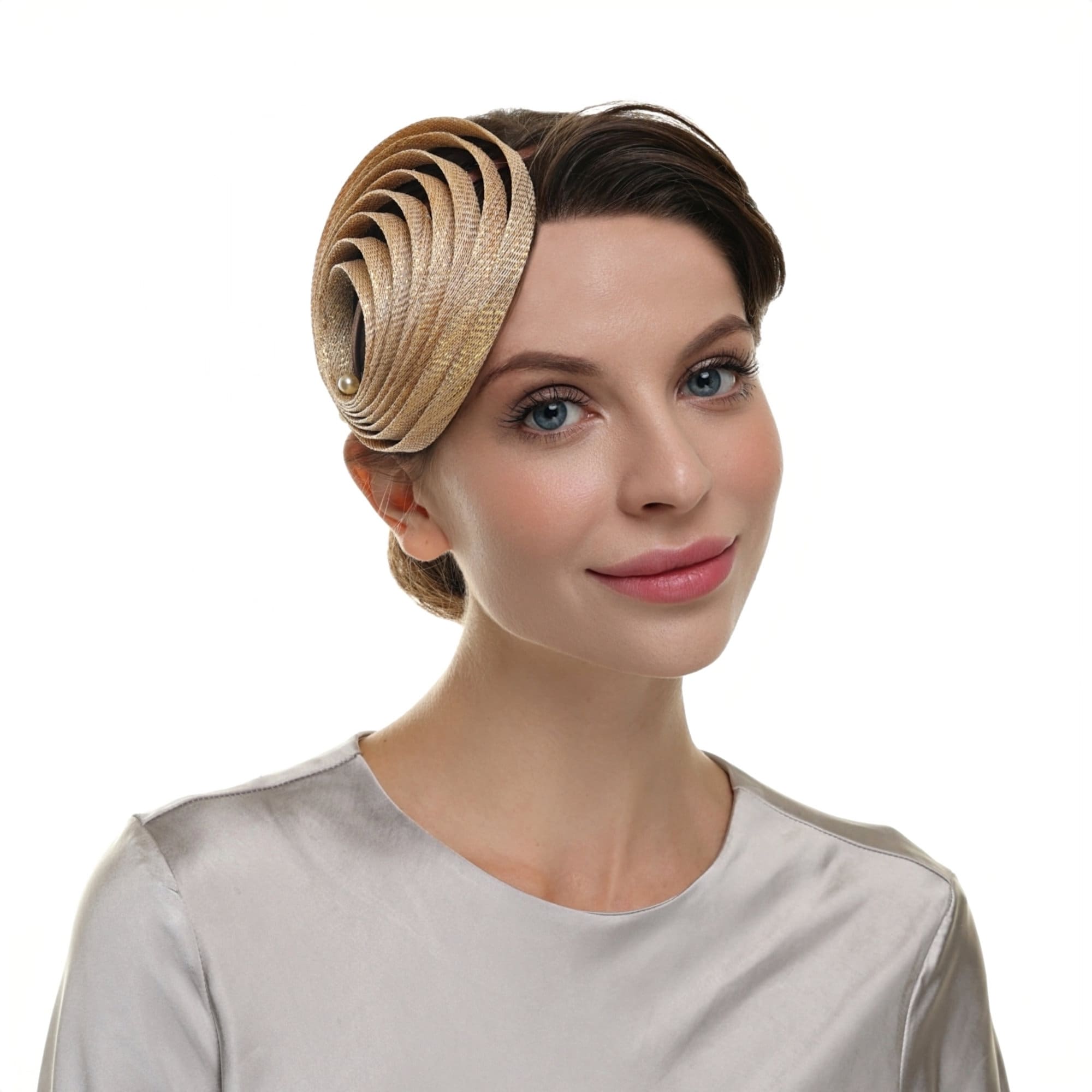 Gold Fascinator Hats for Women Wedding Headwear