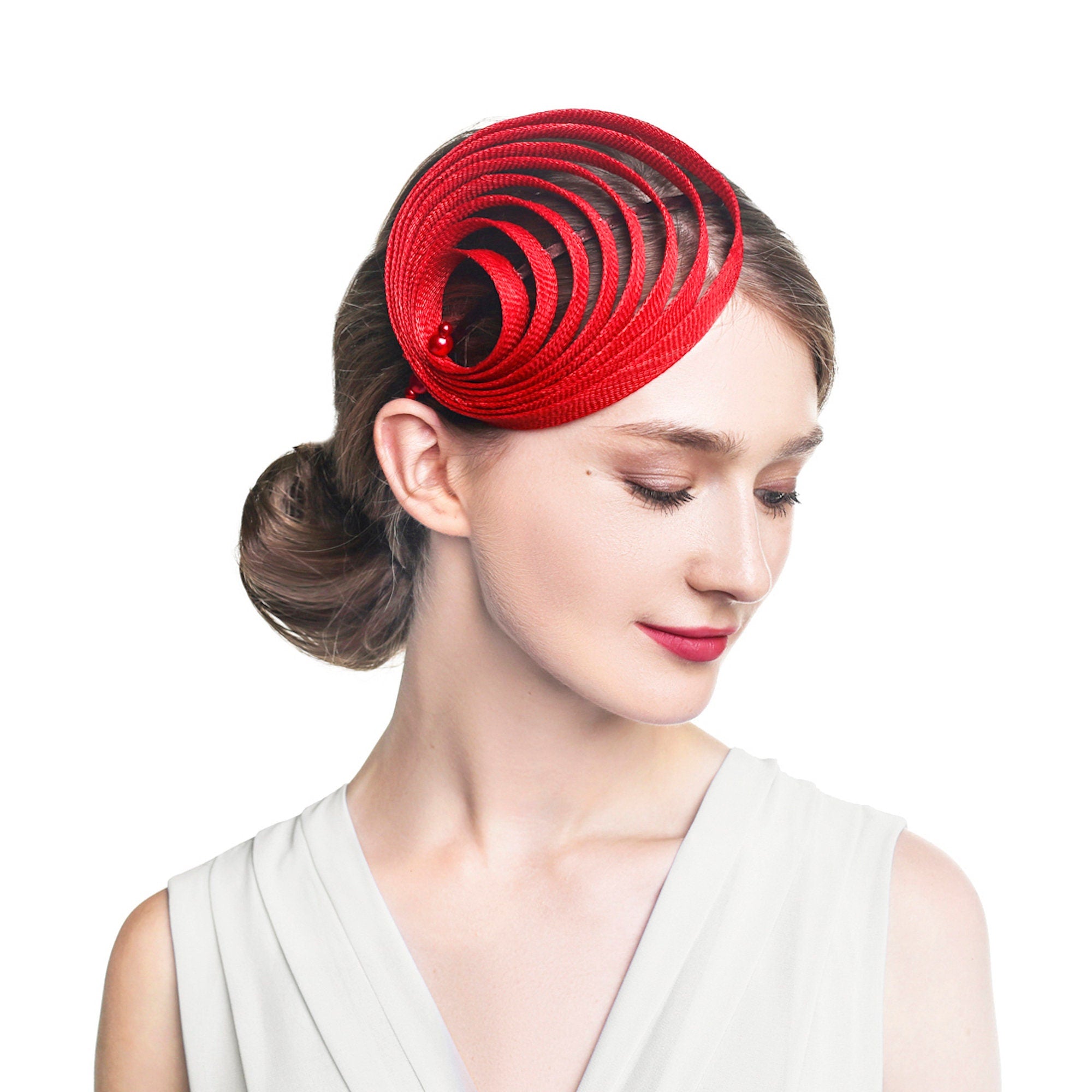 Red Women Fascinator