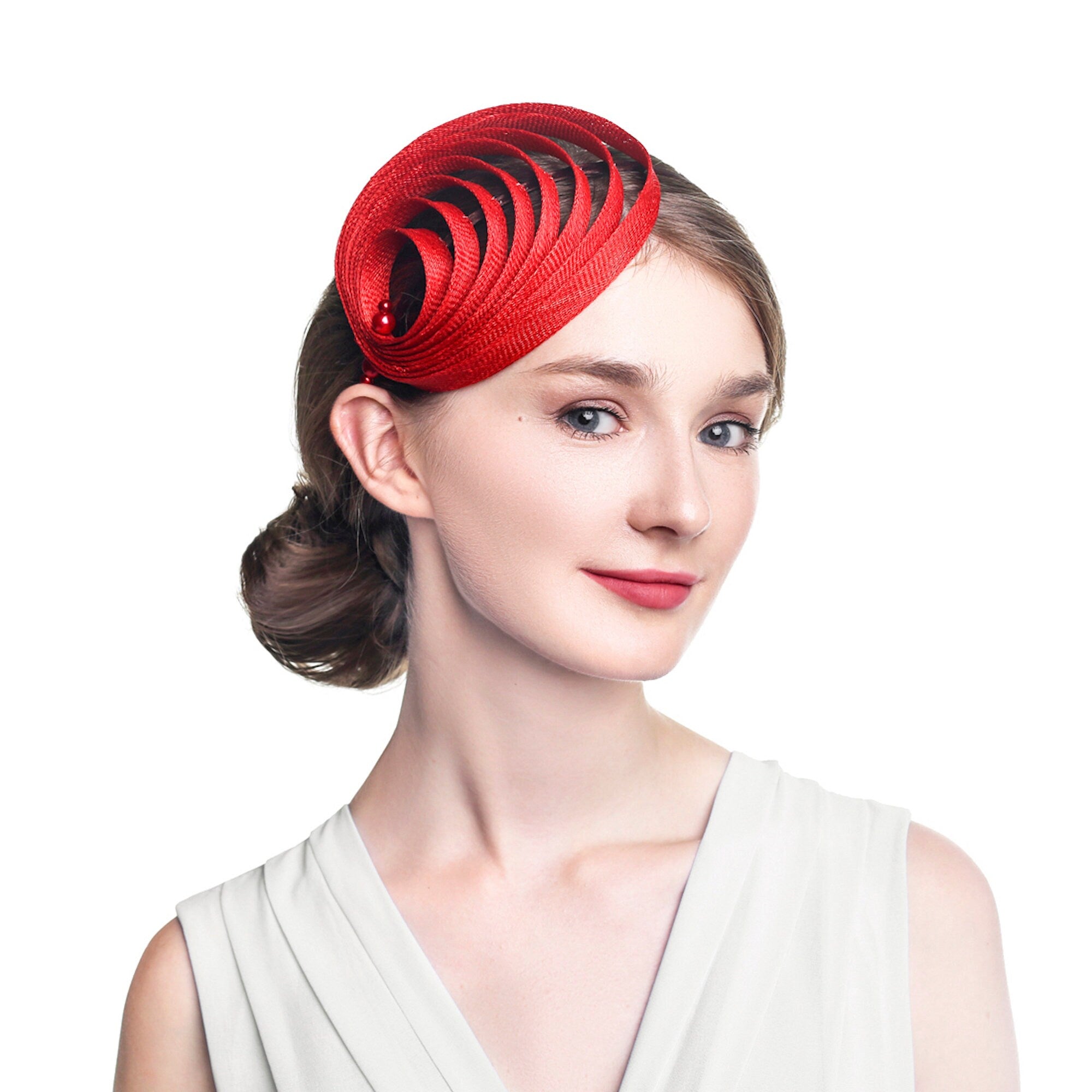 Red Women Fascinator