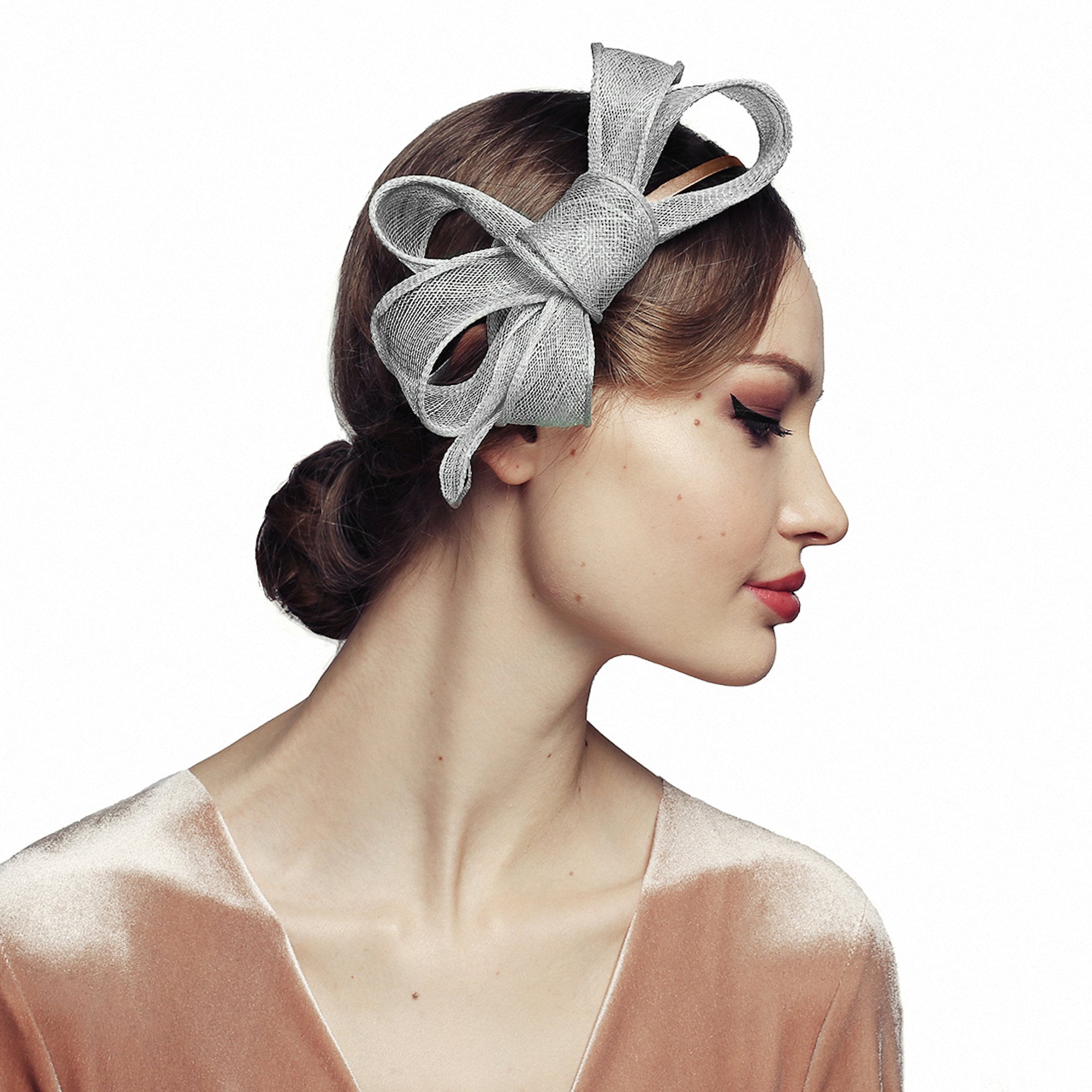 Yellow Bow Fascinator for Women Wedding Tea Party Hat