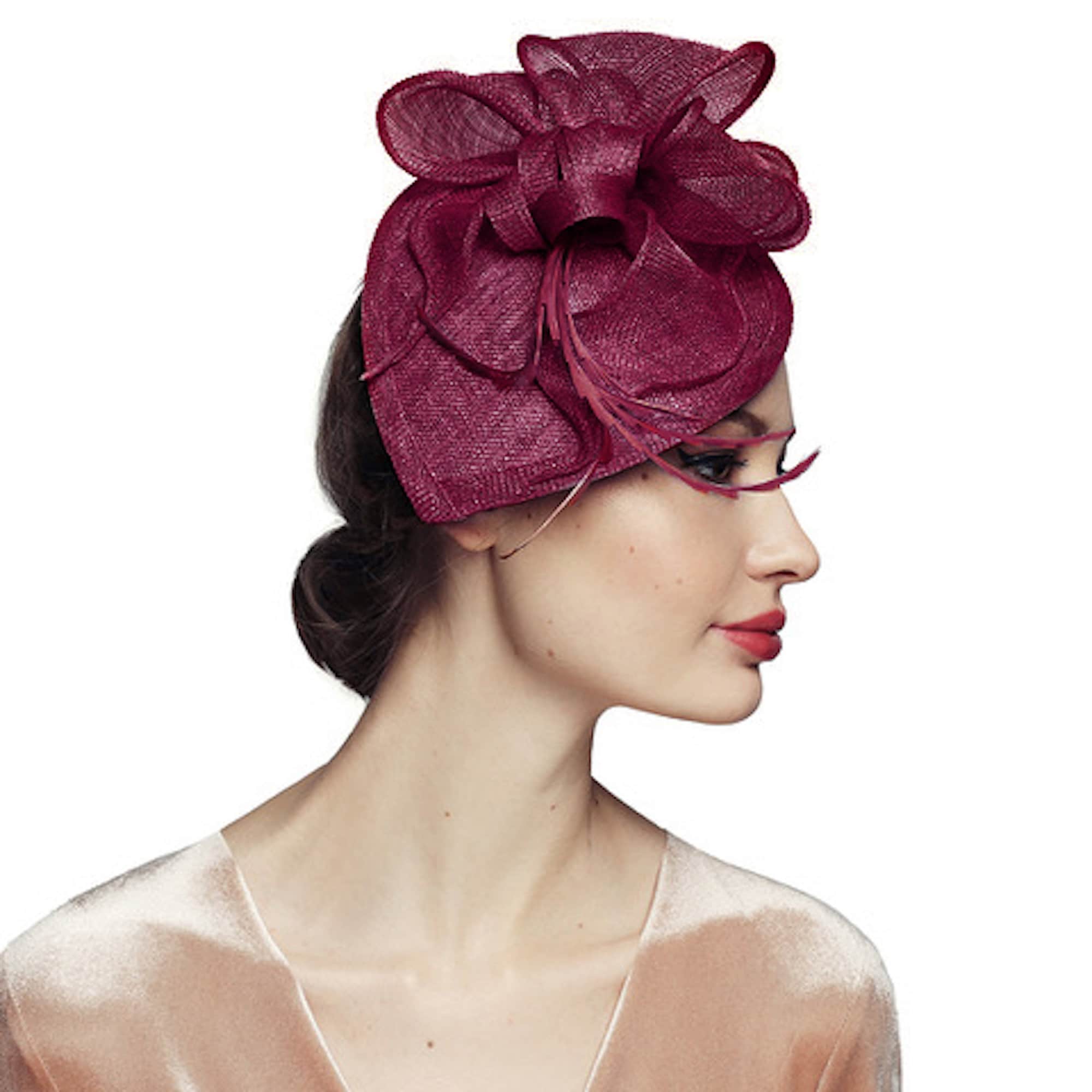 fascinator hats for women red
