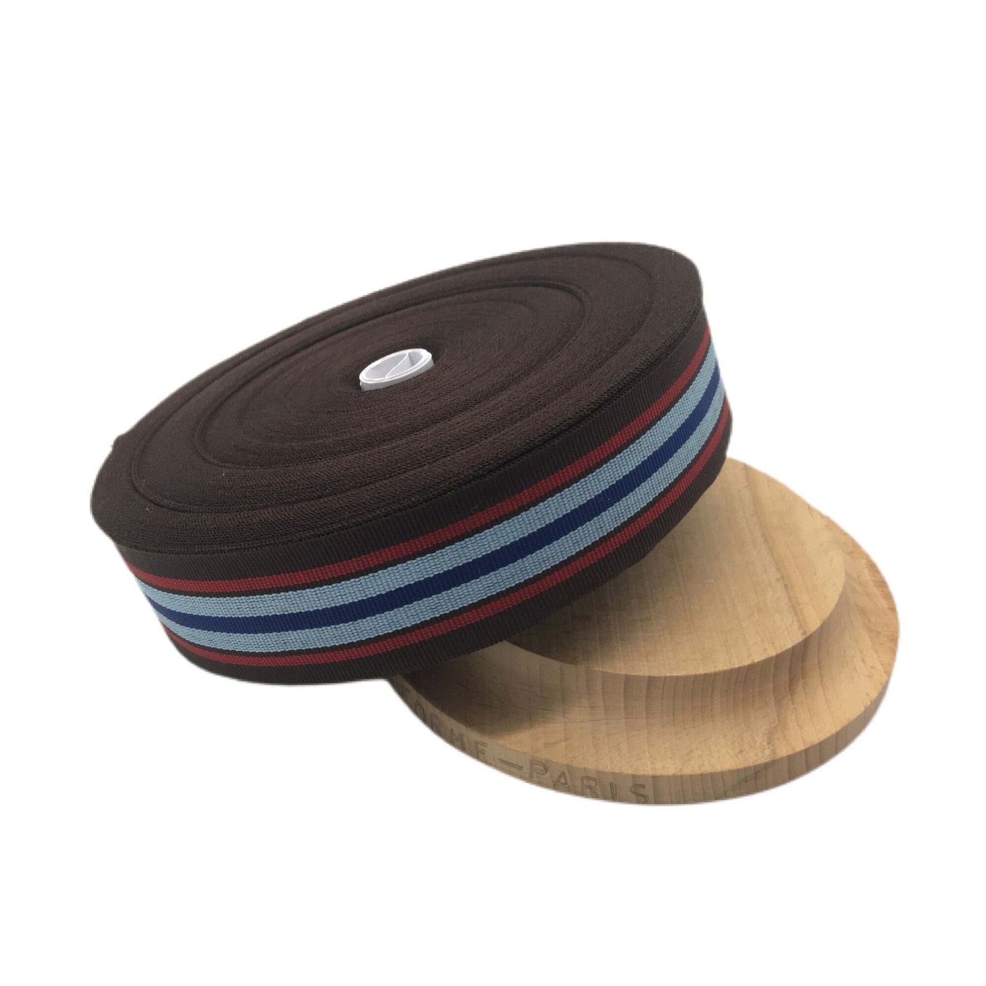 40 mm Grosgrain Ribbon Multicolored Stripe Millinery - 1yard(0,914 m)