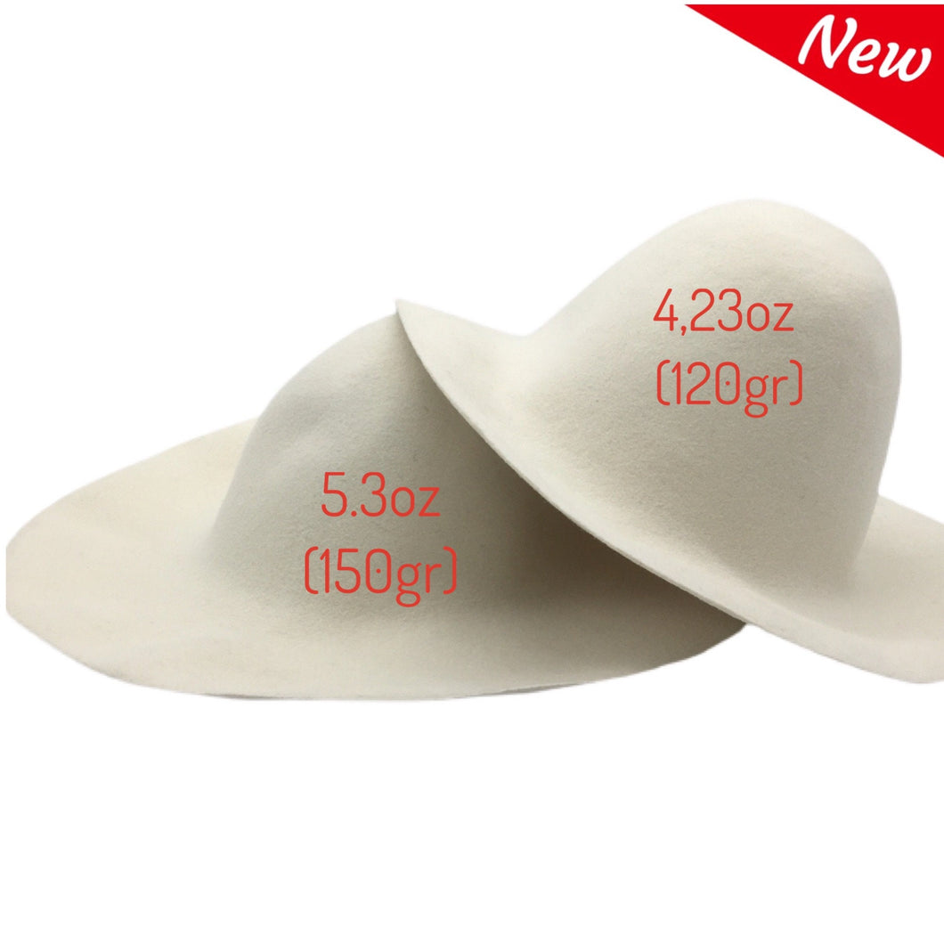 Heavy Weight Wool Felt Capeline Hat Bodies for Millinery