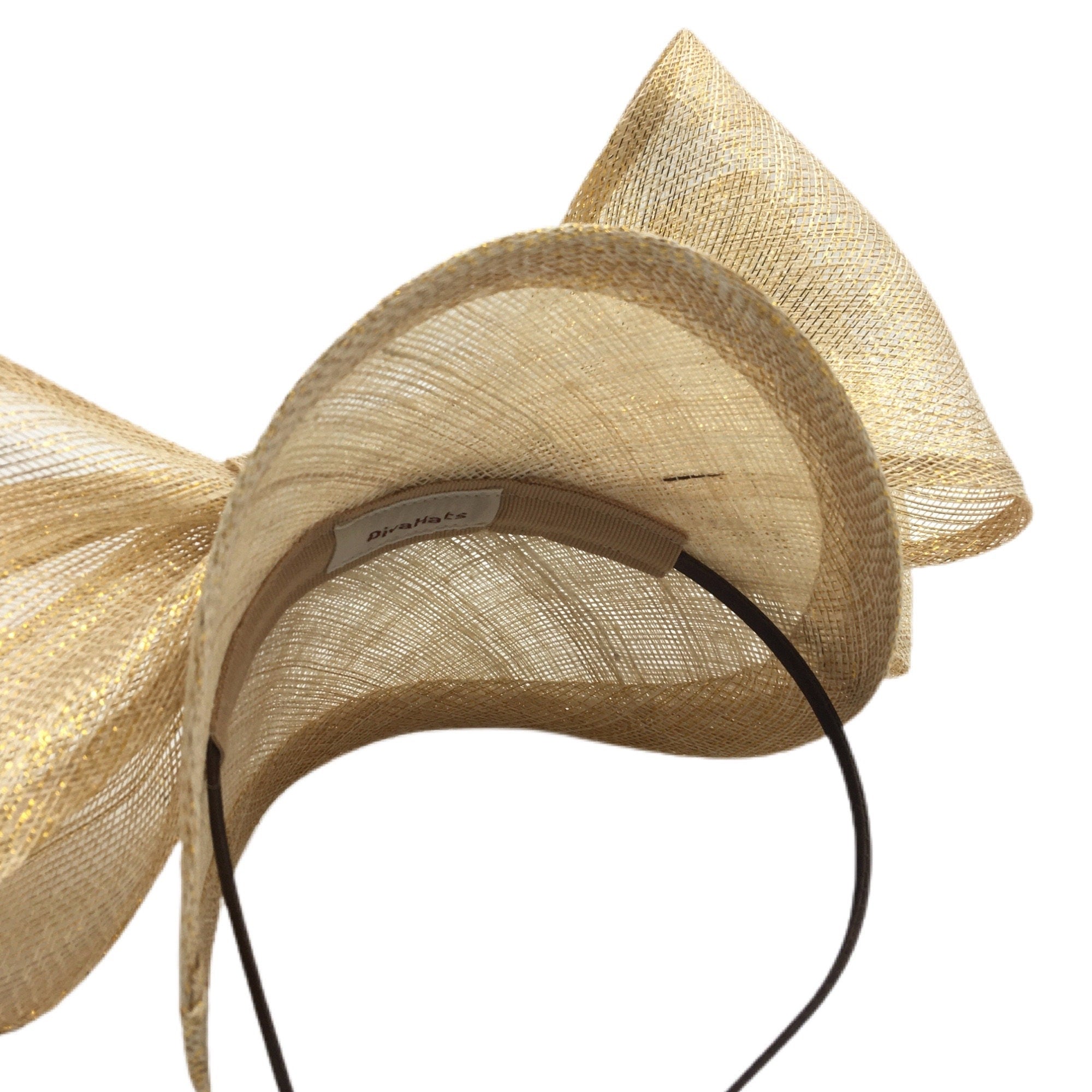 Gold Fascinator Hat Derby Wedding Tea Party Headwear