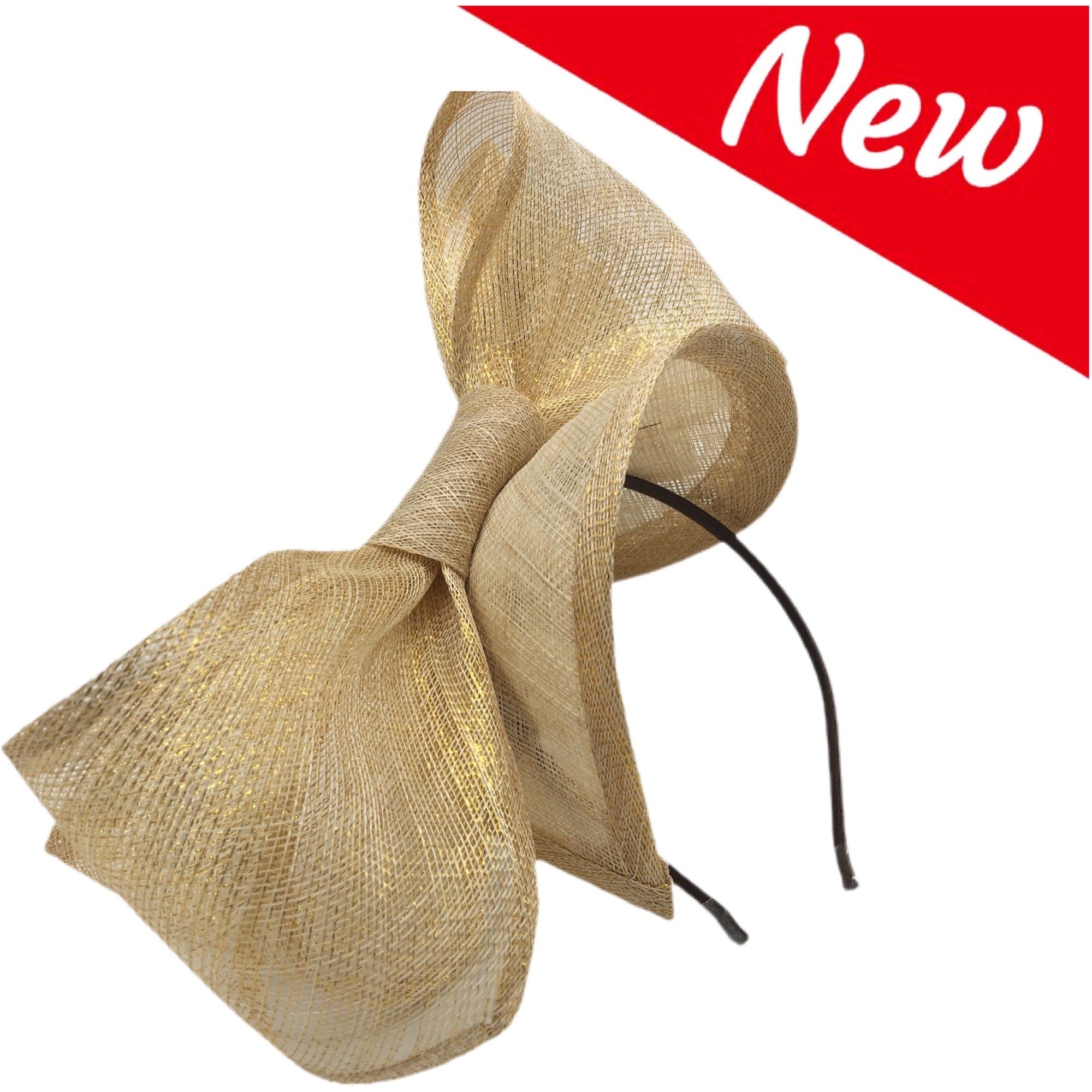 Gold Fascinator Hat Derby Wedding Tea Party Headwear