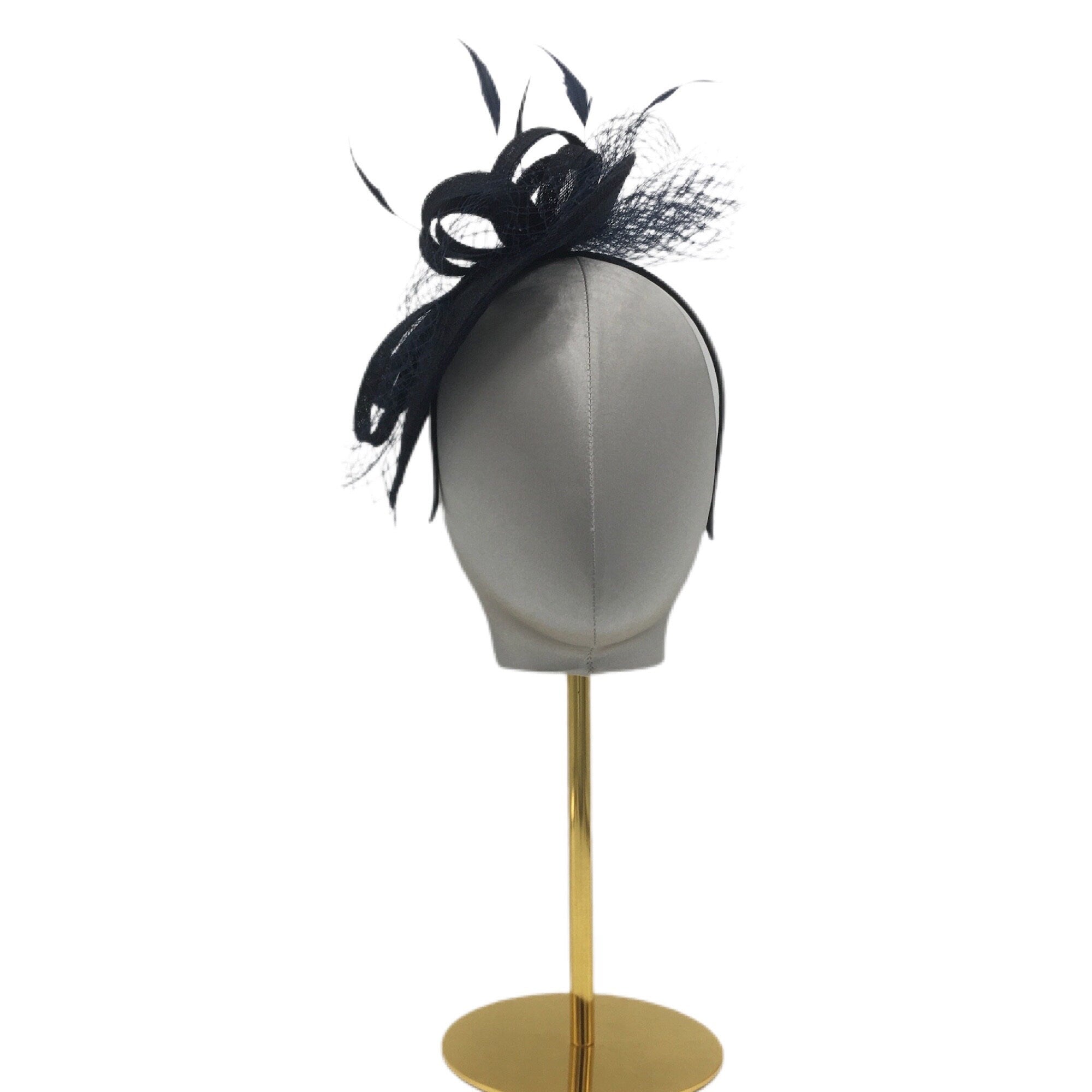 Pretty Small Navy Blue Fascinator with Bow