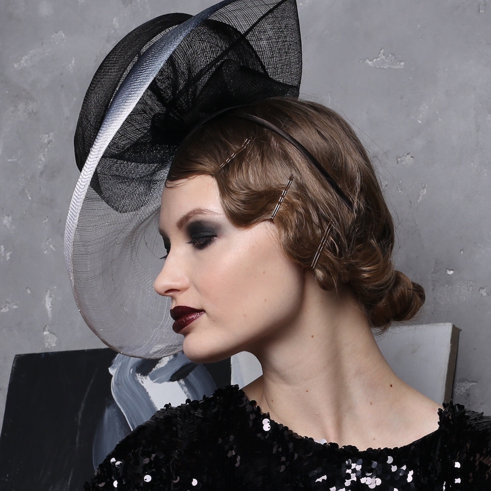 Derby Hat with Wide Brim Kentucky Derby Tea Party Wedding Fascinator