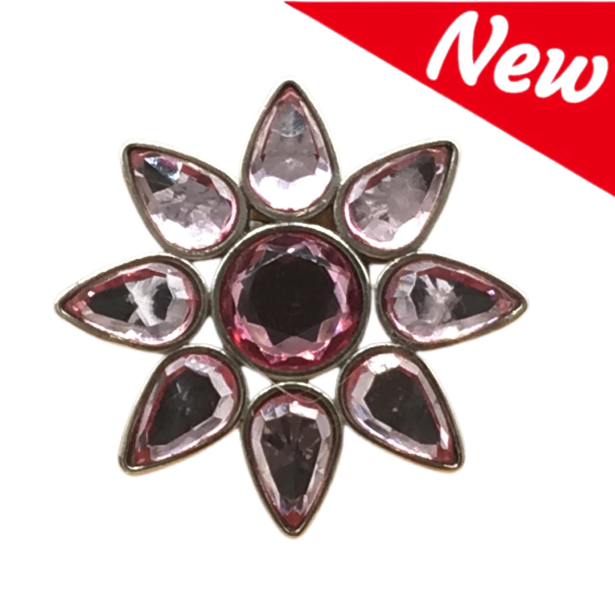 Brooch with Rhinestones in the Flower Shape
