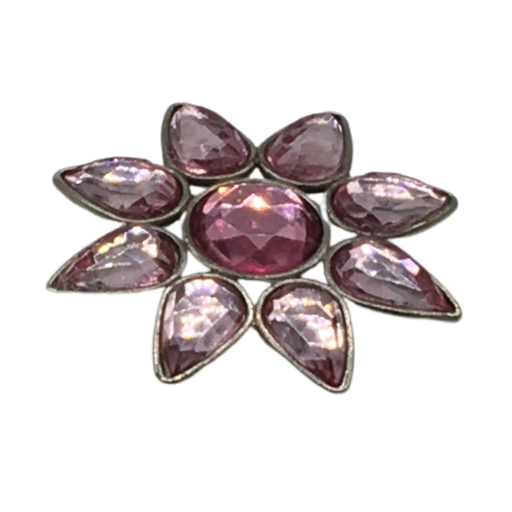 Brooch with Rhinestones in the Flower Shape
