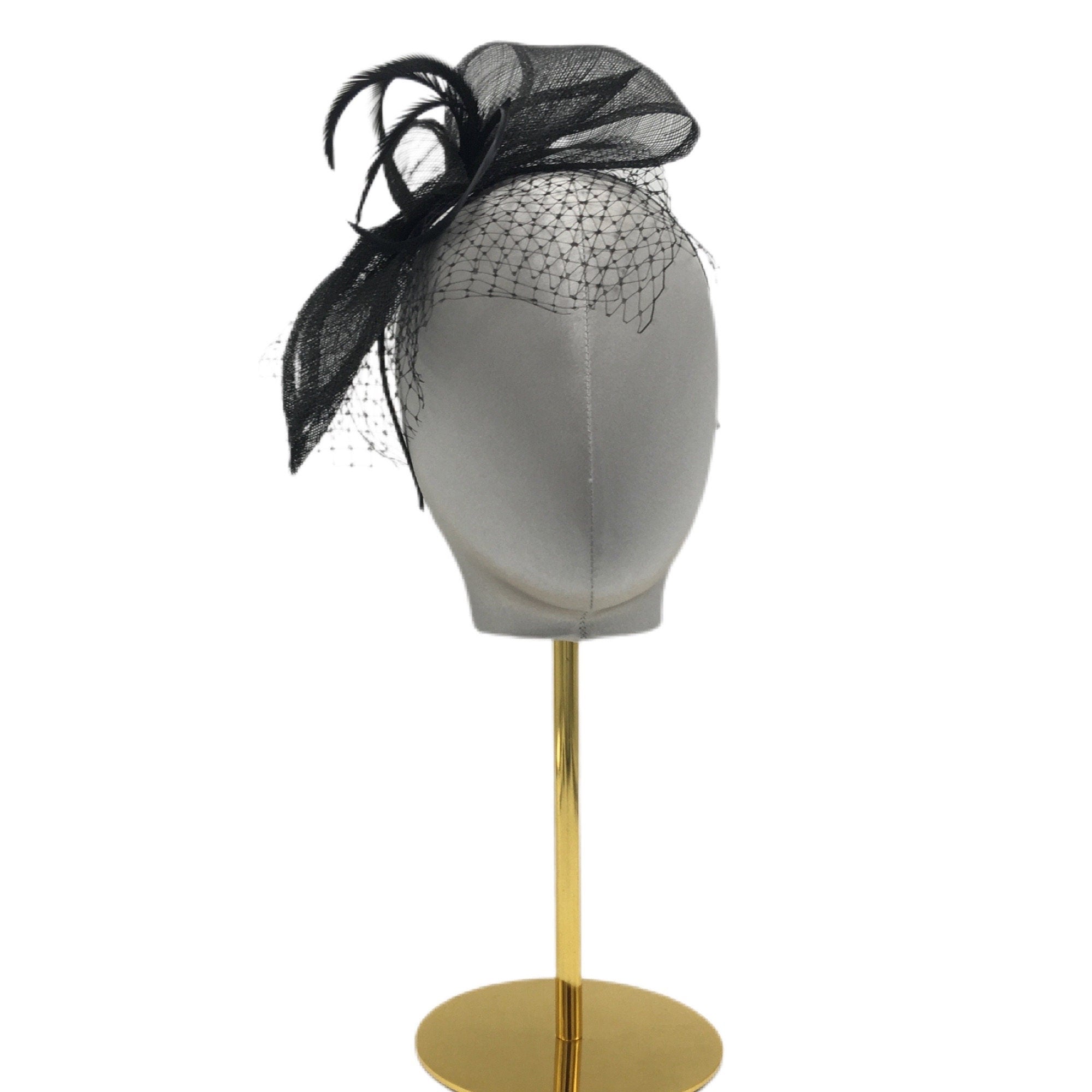 Black and silver fascinator hats