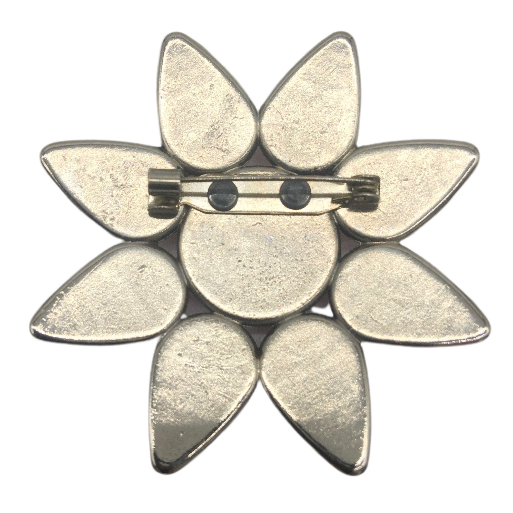 Brooch with Rhinestones in the Flower Shape