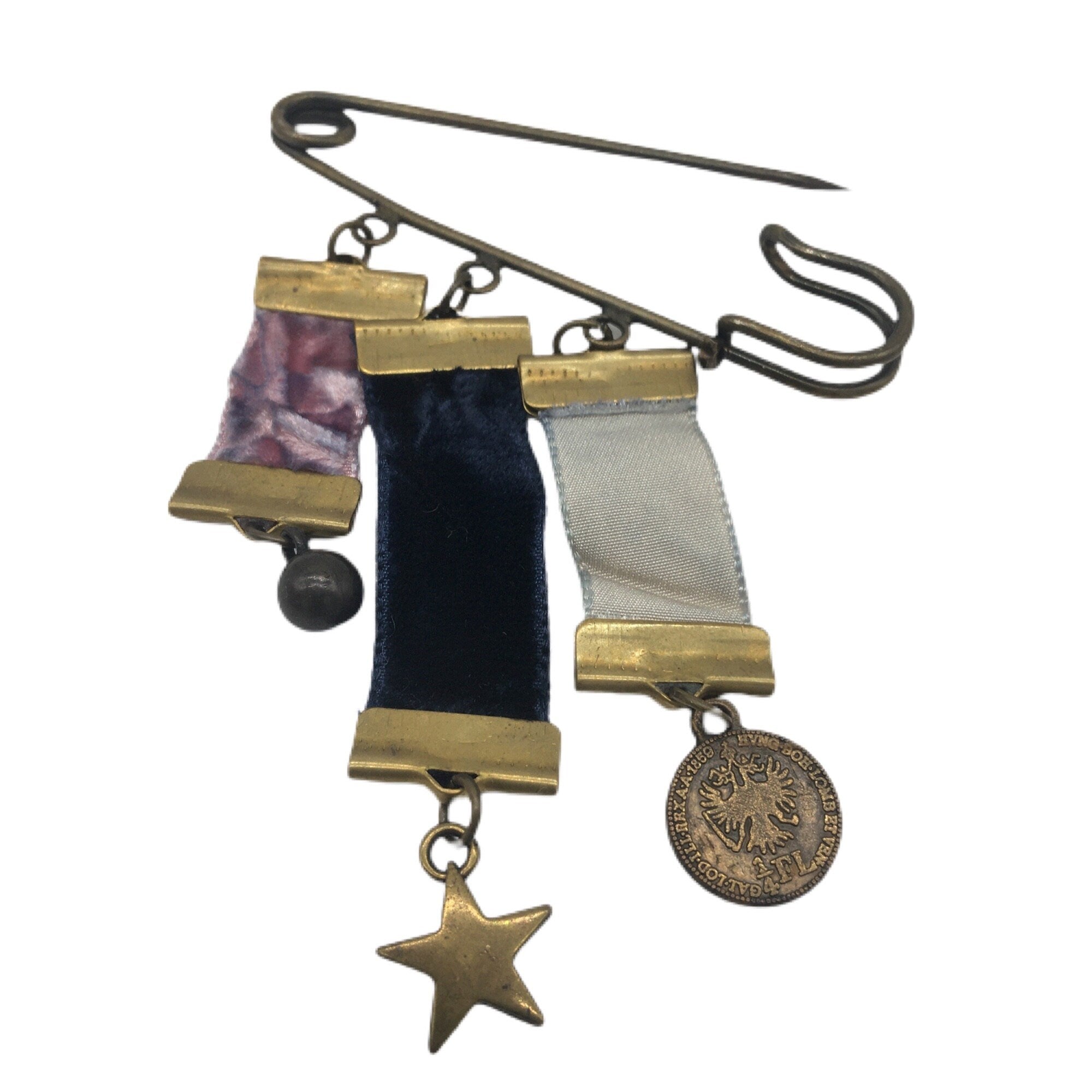 Modern Bronze Pin Brooch