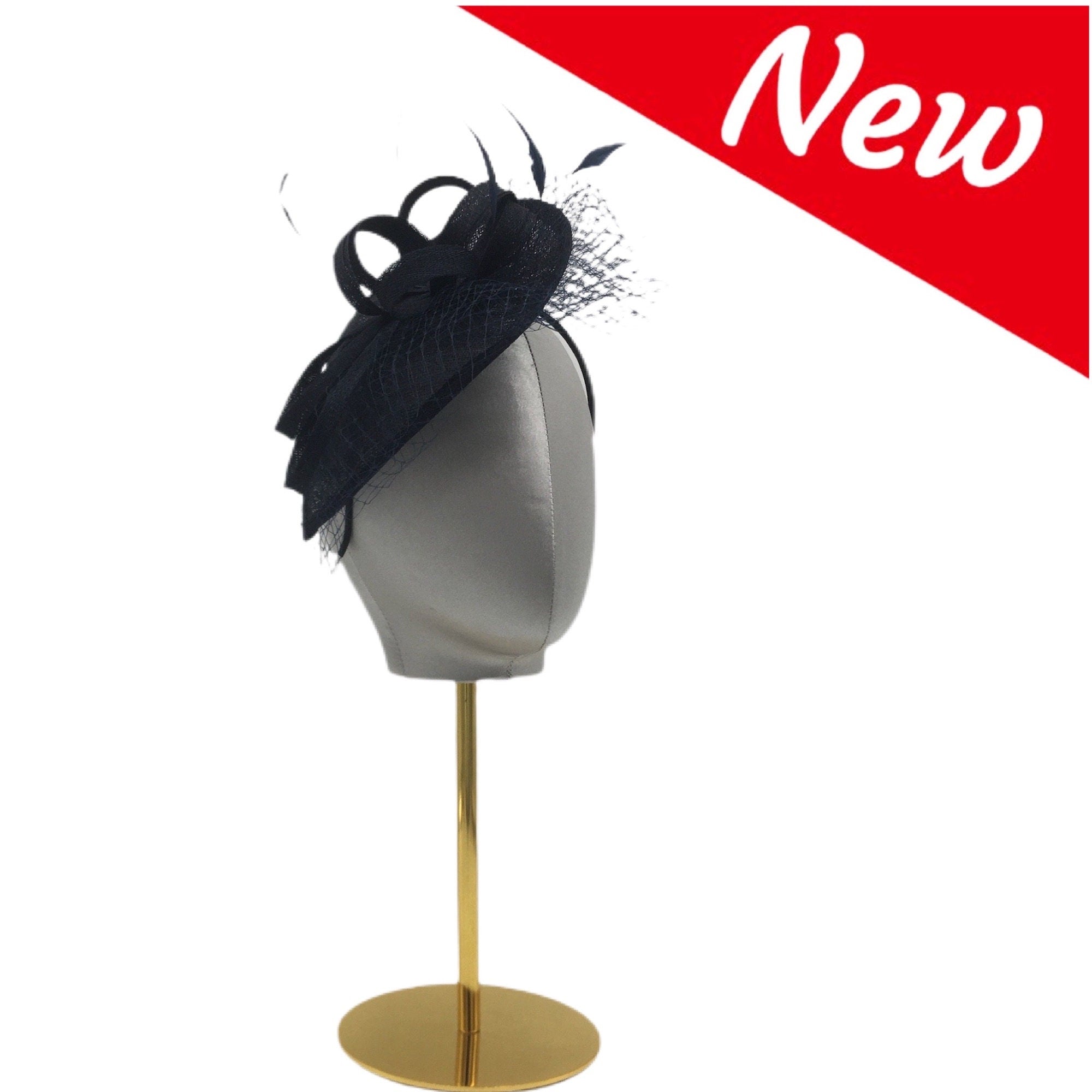 Pretty Small Navy Blue Fascinator with Bow
